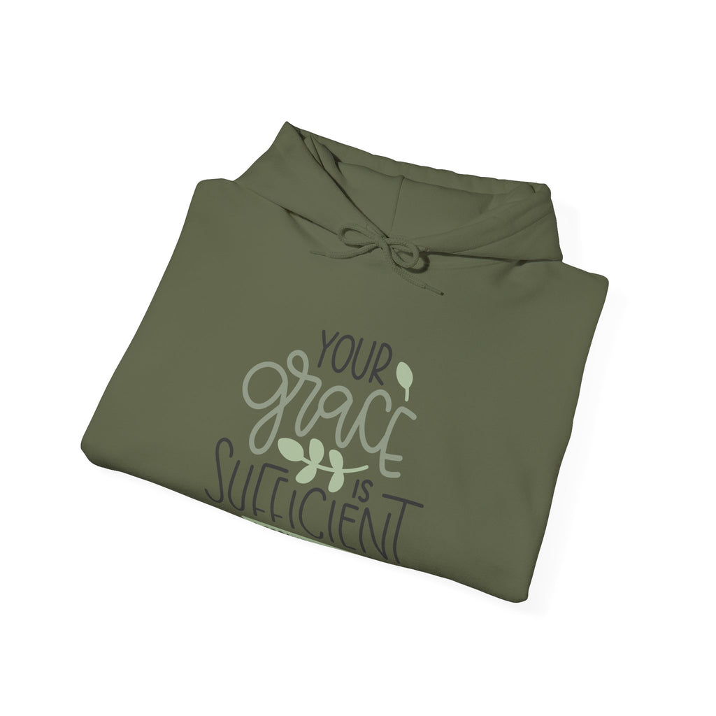 Your Grace Is Sufficient Hooded Sweatshirt 2 Corinthians 12 9 Unisex Heavy Blend Pullover