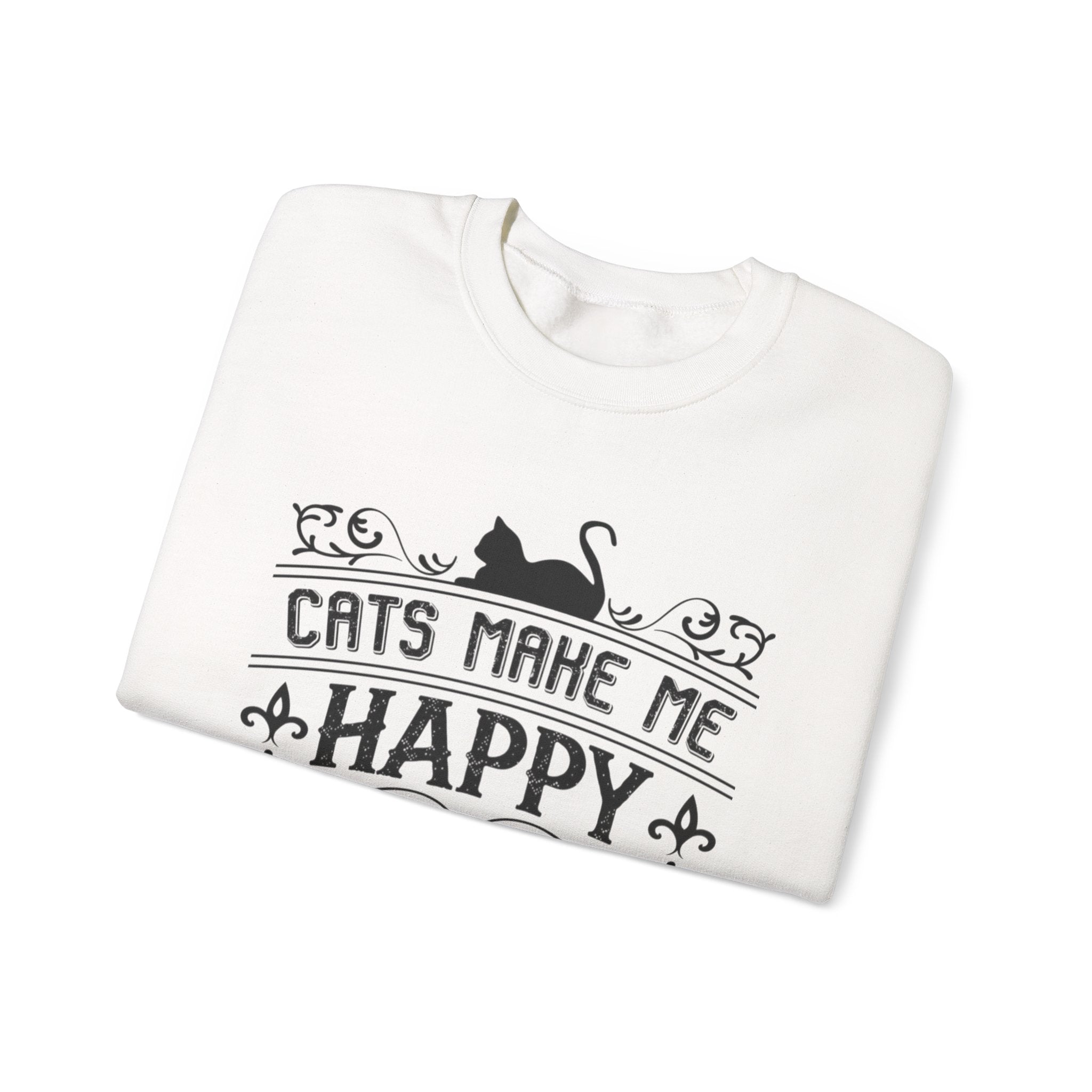 Cats Make Me Happy Humans Make My Head Hurt Unisex Heavy Blend Crewneck Sweatshirt