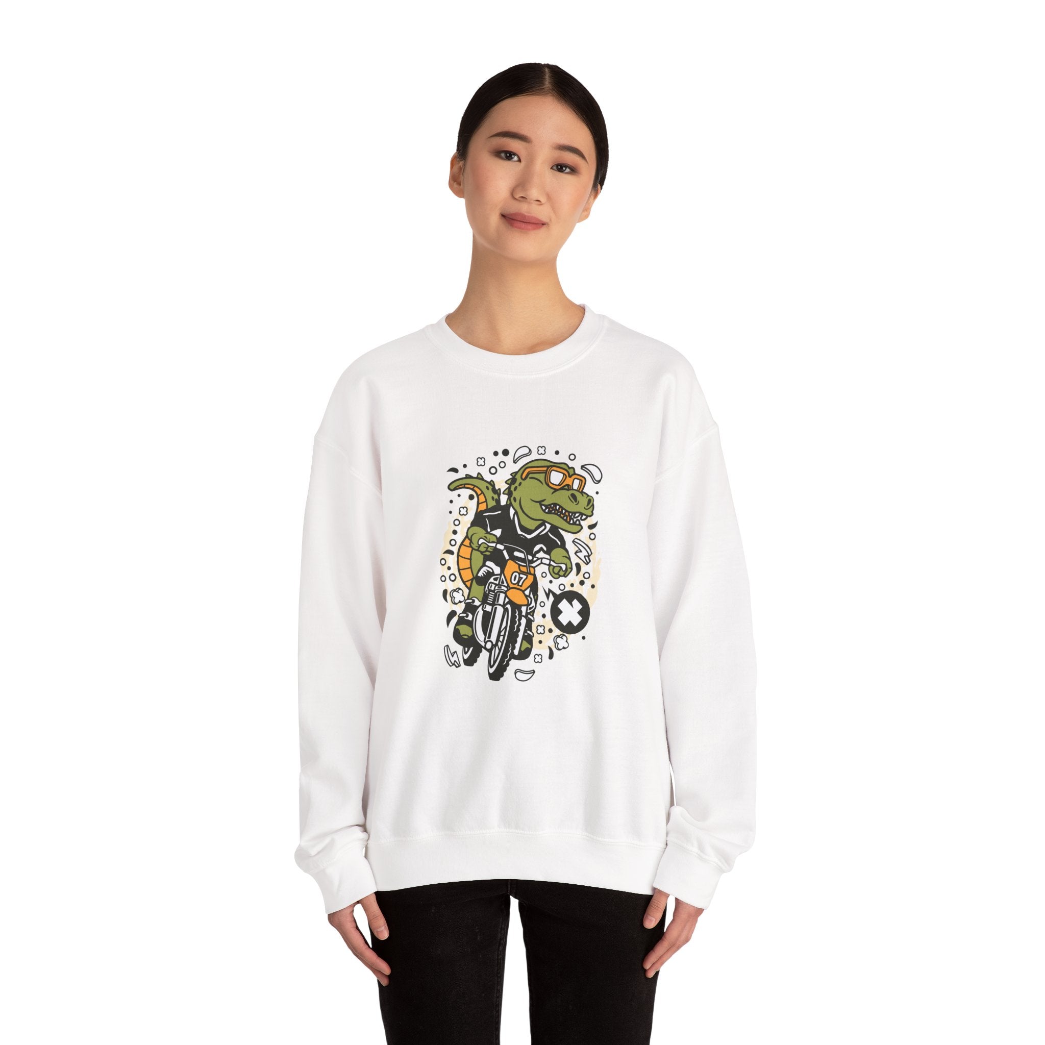 Trex Motocross Rider Unisex Heavy Blend Crewneck Sweatshirt