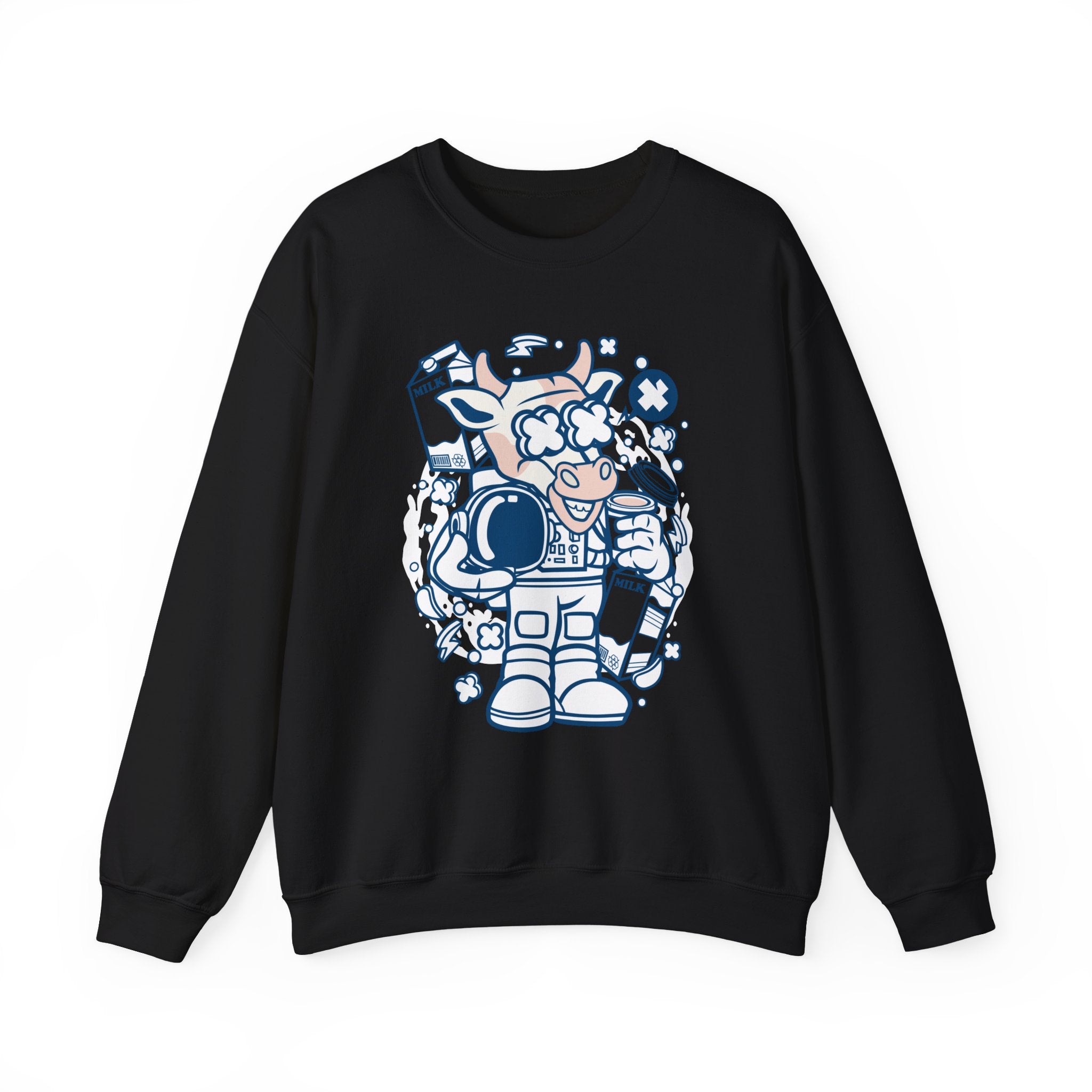 Cow Astronaut Unisex Heavy Blend Crewneck Sweatshirt for Ultimate Comfort