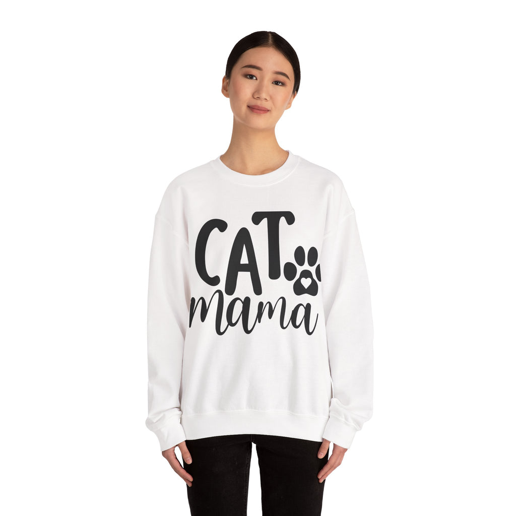 Cat Mama Unisex Heavy Blend Crewneck Sweatshirt for Ultimate Comfort