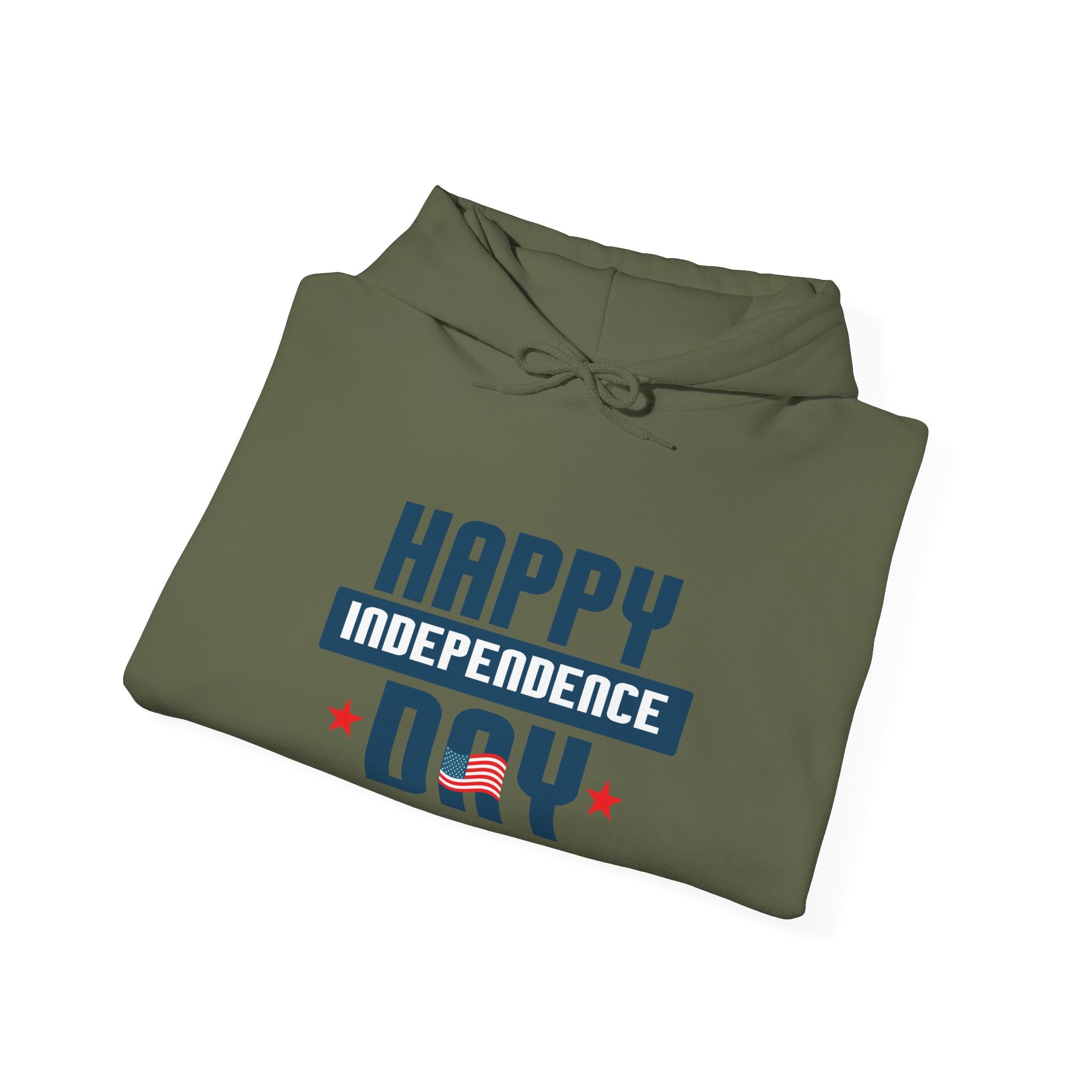 Happy Independence Day Blue Unisex Heavy Blend Hooded Sweatshirt