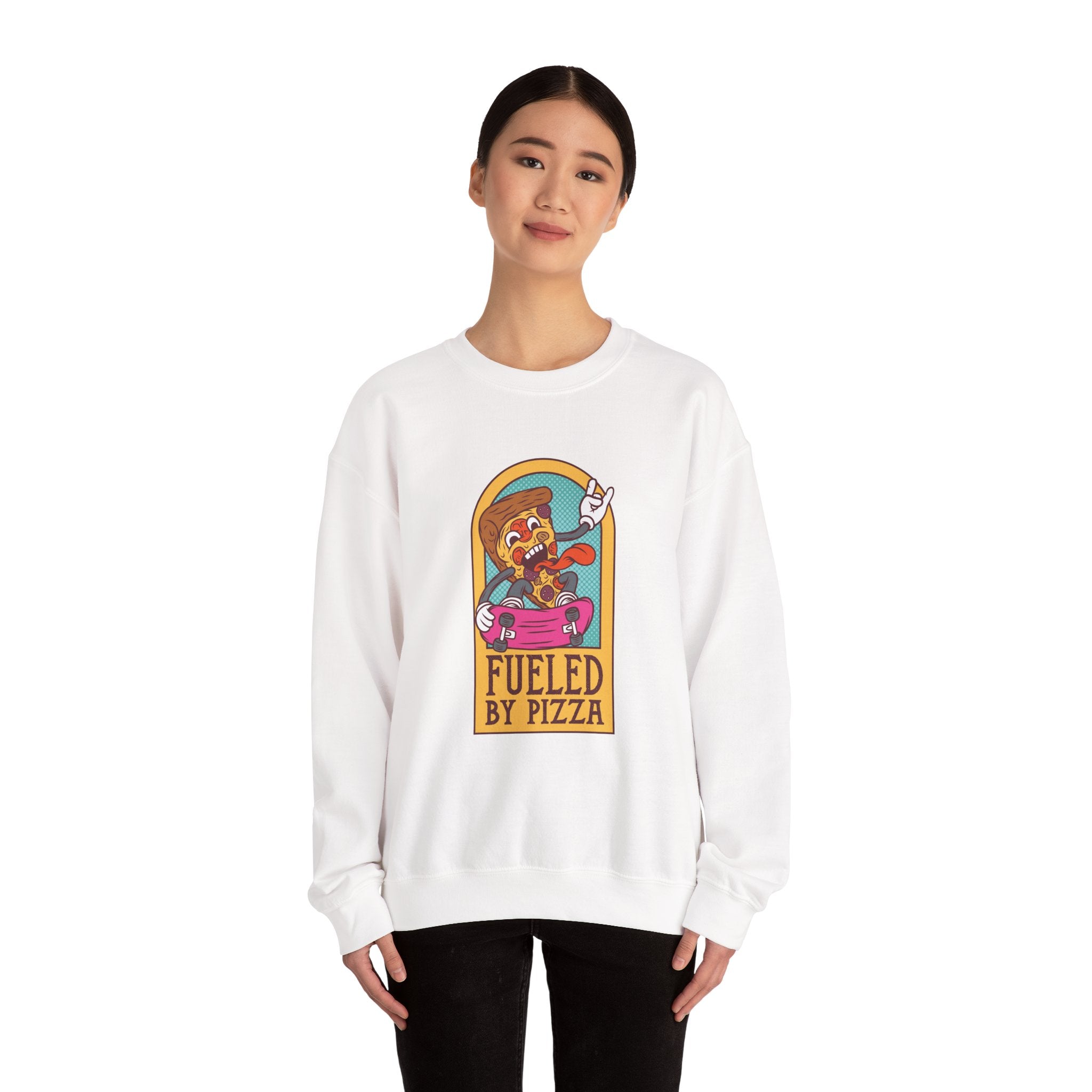 Fueled By Pizza Unisex Heavy Blend Crewneck Sweatshirt For Ultimate Comfort