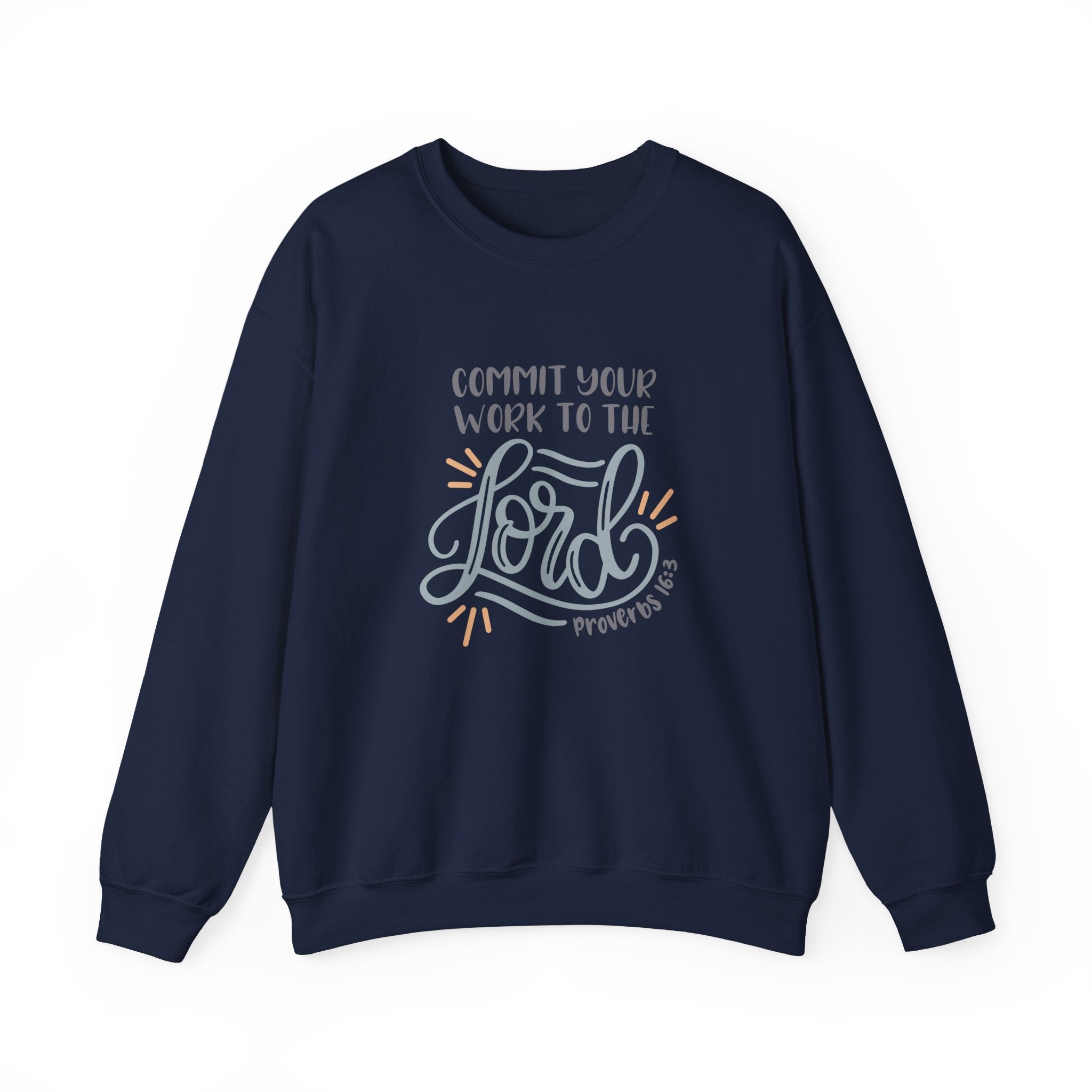 Commit Your Work To The Lord Proverbs 16 3 Unisex Heavy Blend Crewneck Sweatshirt