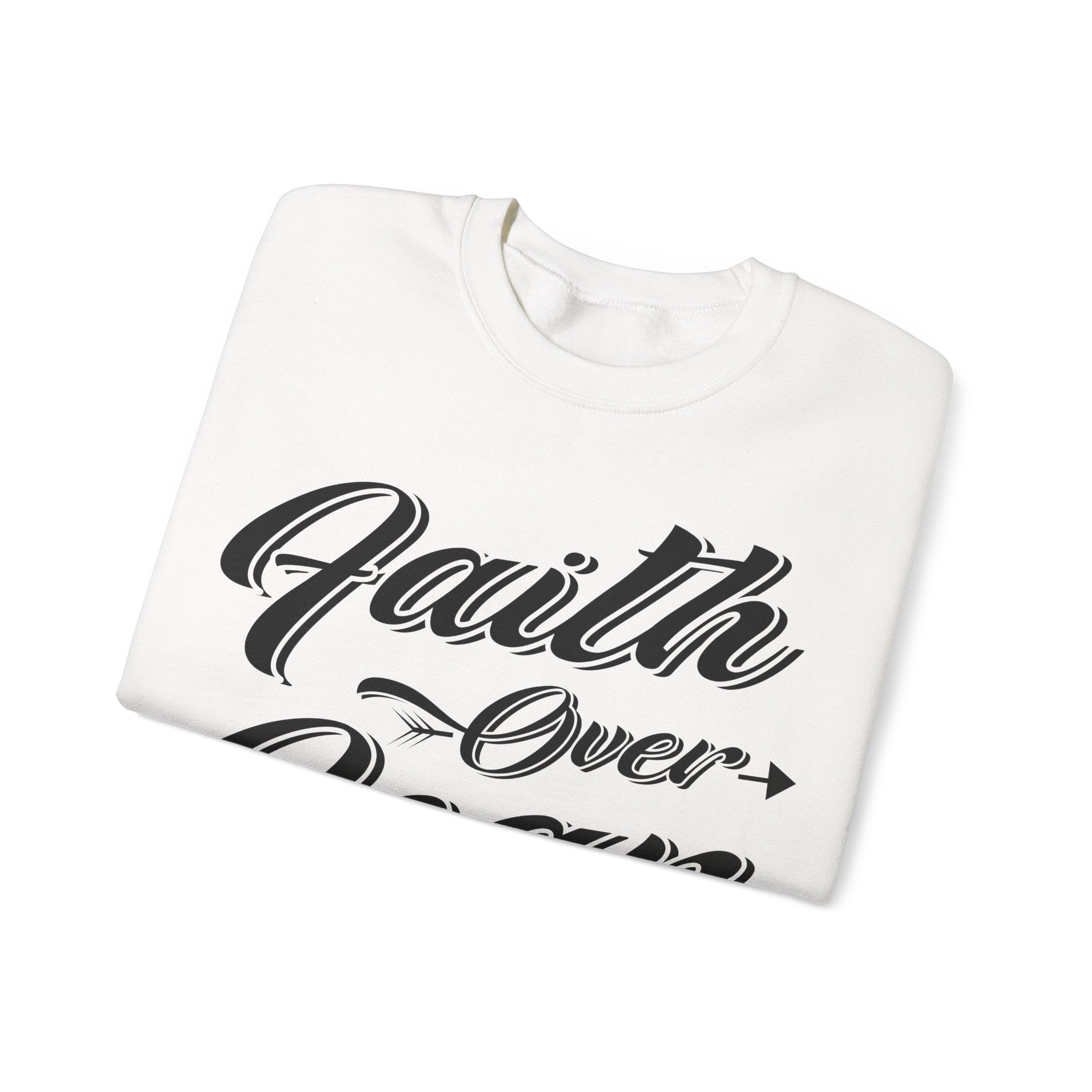 Faith Over Fear Unisex Heavy Blend Crewneck Sweatshirt for Ultimate Comfort