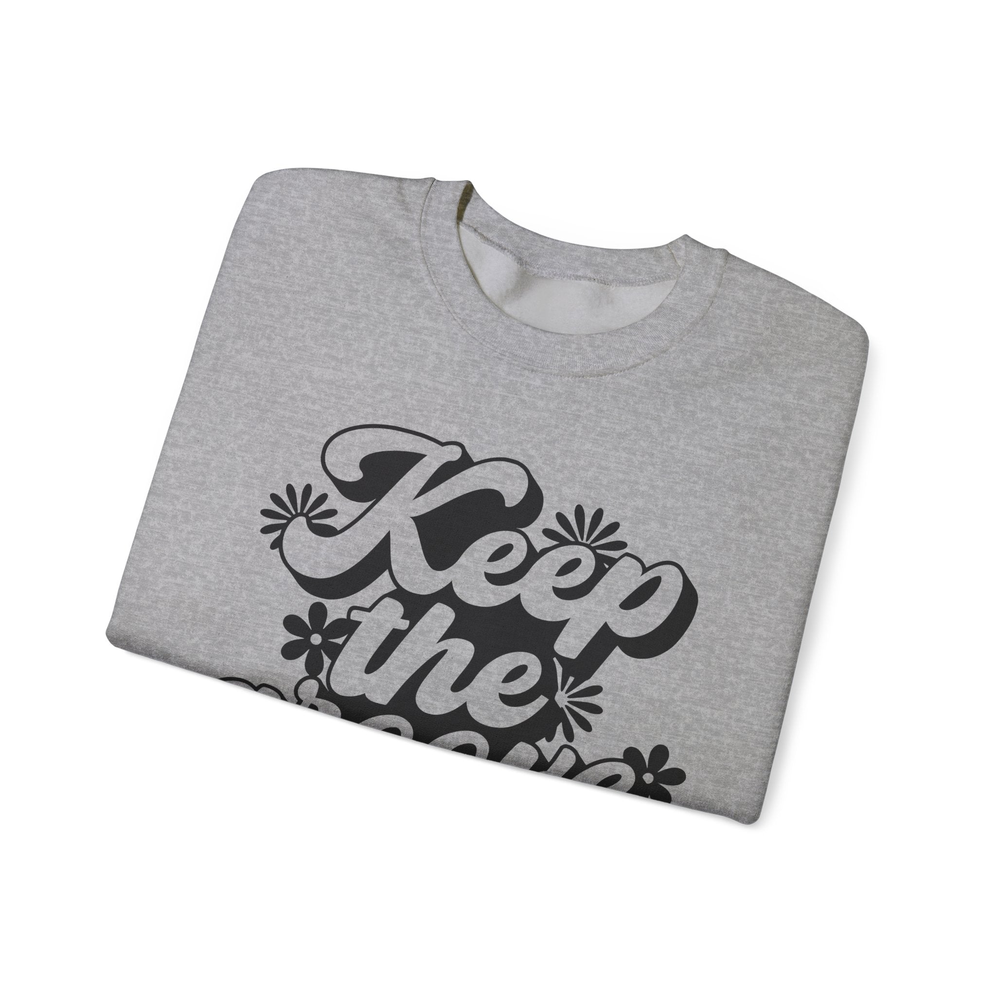 Keep The Groove Flowing Flowers Unisex Heavy Blend Crewneck Sweatshirt