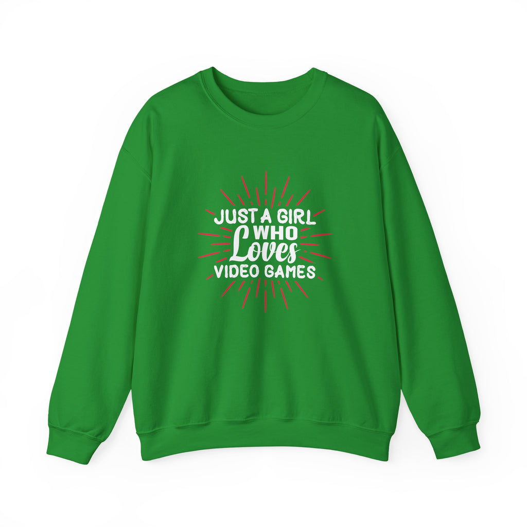 Just A Girl Who Loves Video Games Unisex Heavy Blend Crewneck Sweatshirt
