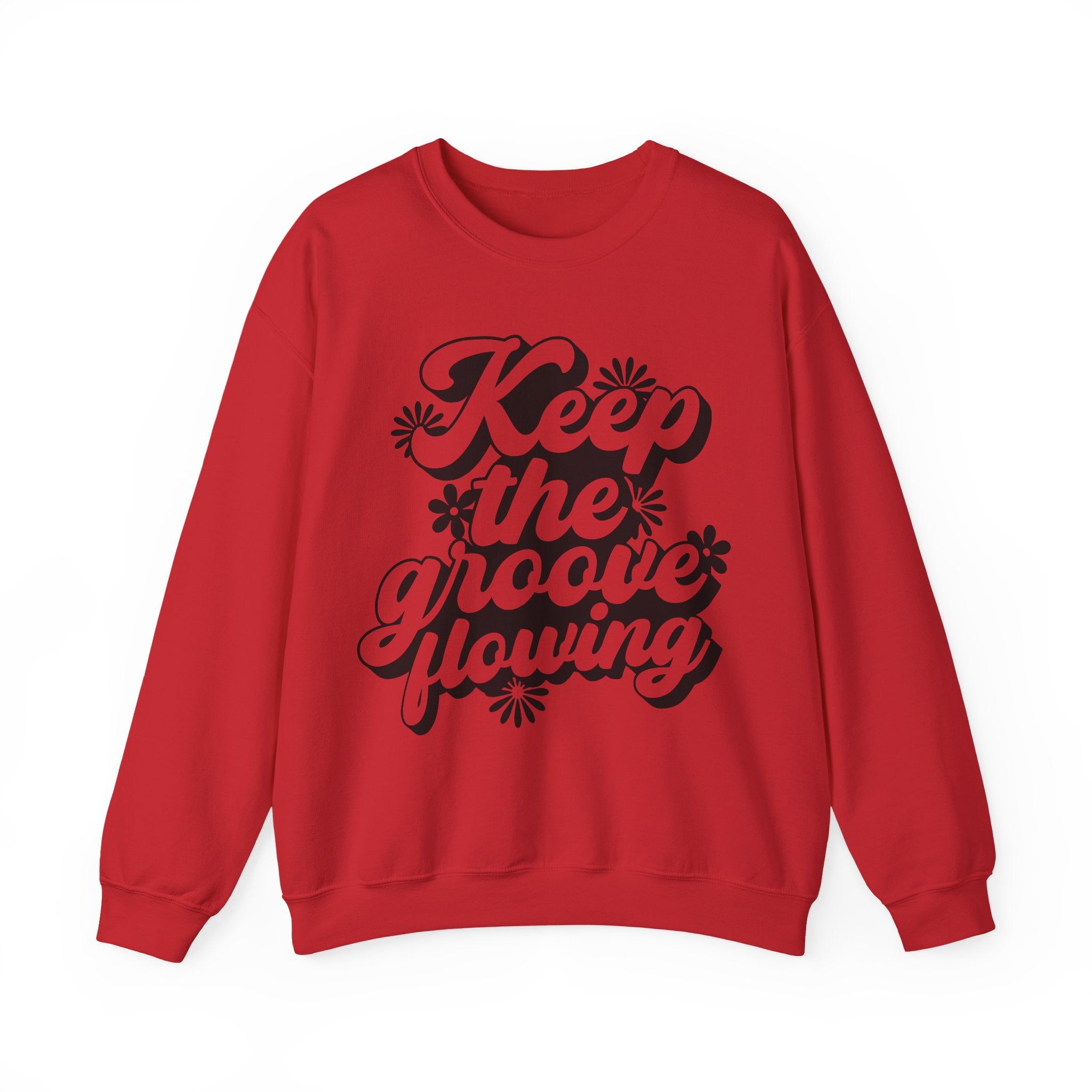Keep The Groove Flowing Flowers Unisex Heavy Blend Crewneck Sweatshirt