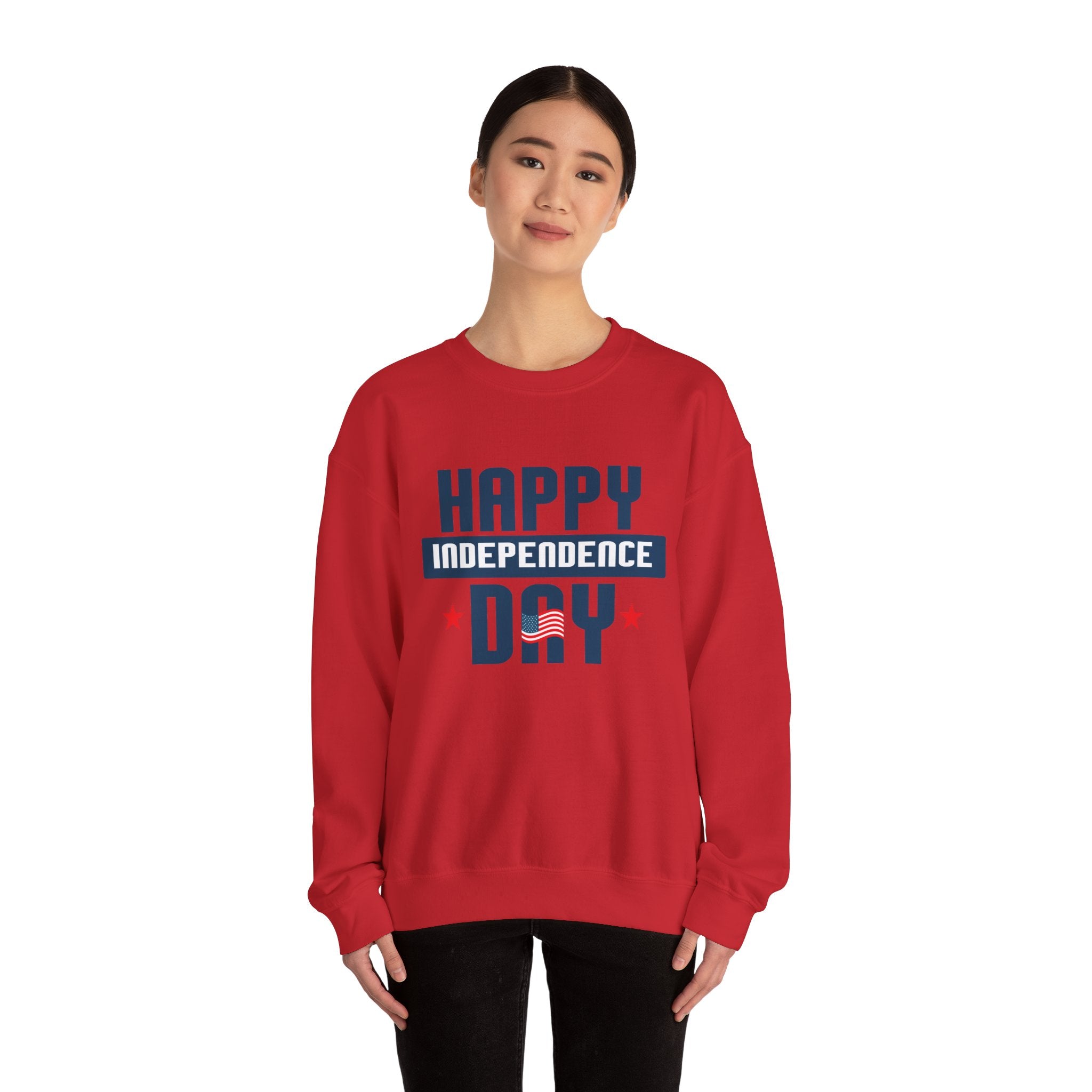 Happy Independence Day Blue Unisex Heavy Blend Crewneck Sweatshirt