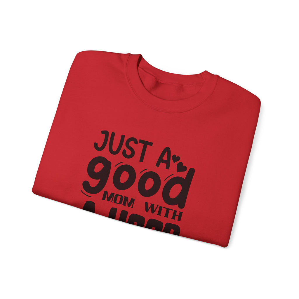 Just A Good Mom With A Hood Playlist Unisex Heavy Blend Crewneck Sweatshirt