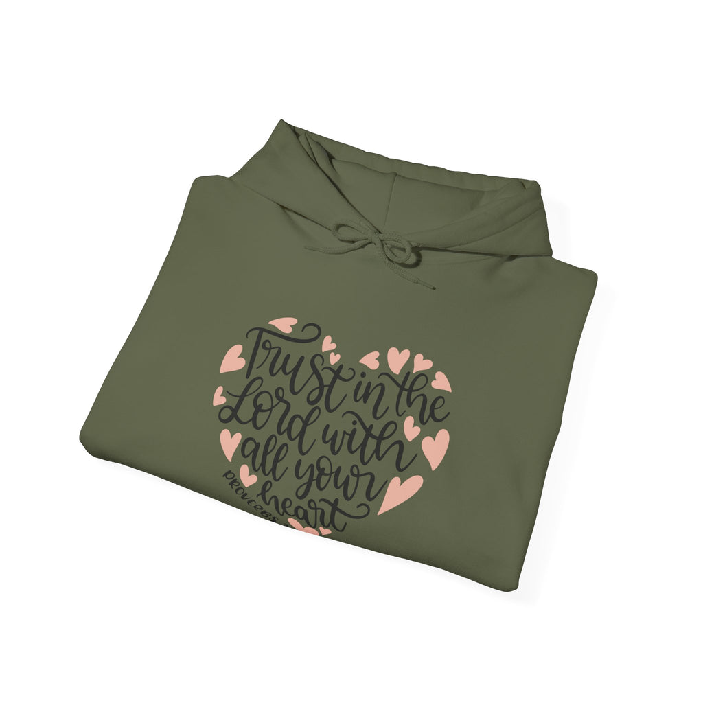 Trust In The Lord With All Your Heart Proverbs 3 5 Unisex Heavy Blend Hooded Sweatshirt