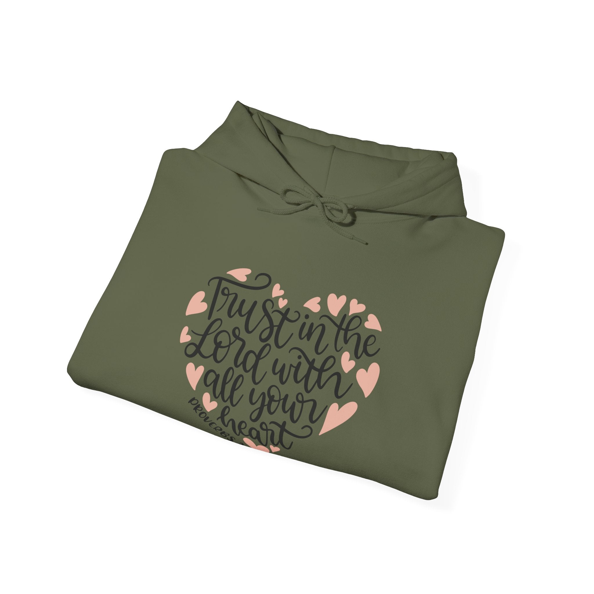 Trust In The Lord With All Your Heart Proverbs 3 5 Unisex Heavy Blend Hooded Sweatshirt