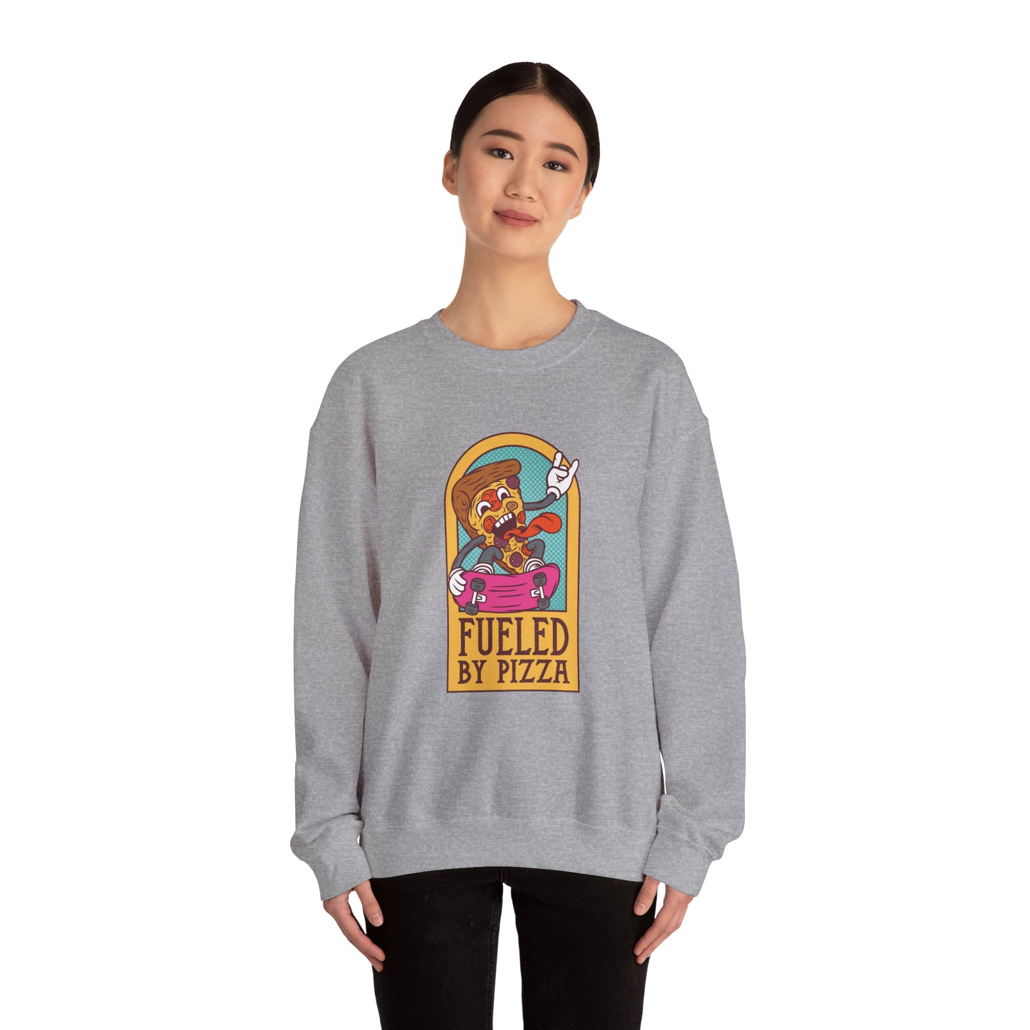Fueled By Pizza Unisex Heavy Blend Crewneck Sweatshirt For Ultimate Comfort