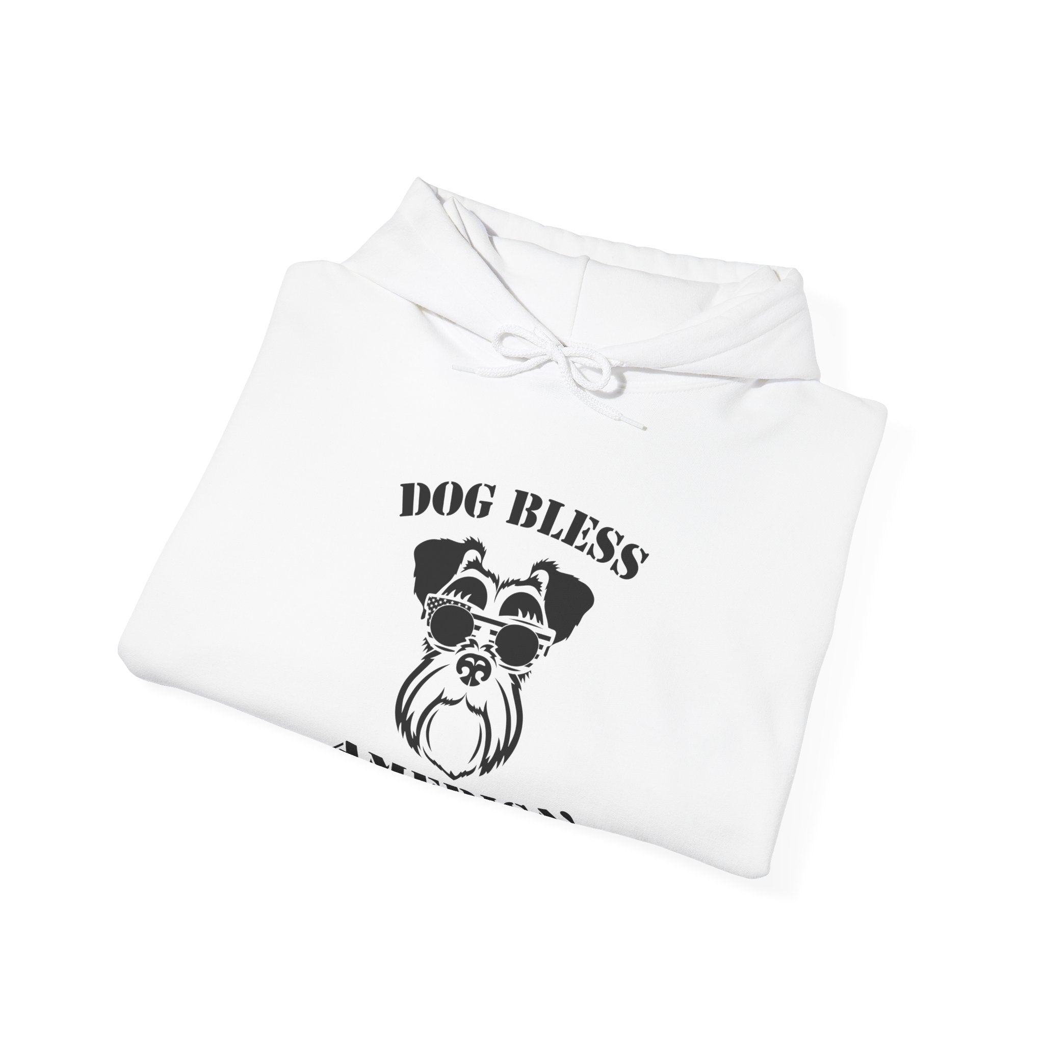 Dog Bless America Unisex Heavy Blend Hooded Sweatshirt for Comfort and Warmth