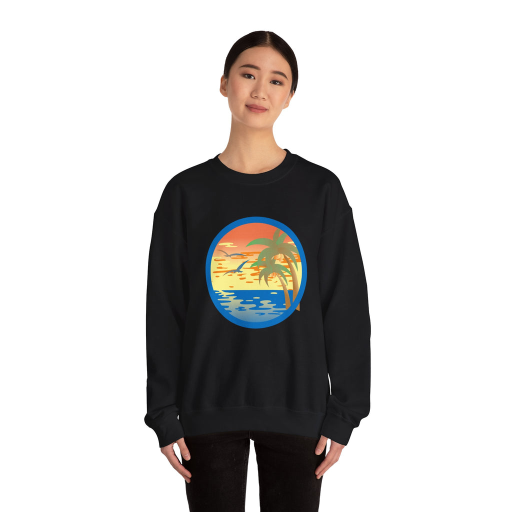 Colored Sunset And Beach Unisex Heavy Blend Crewneck Sweatshirt