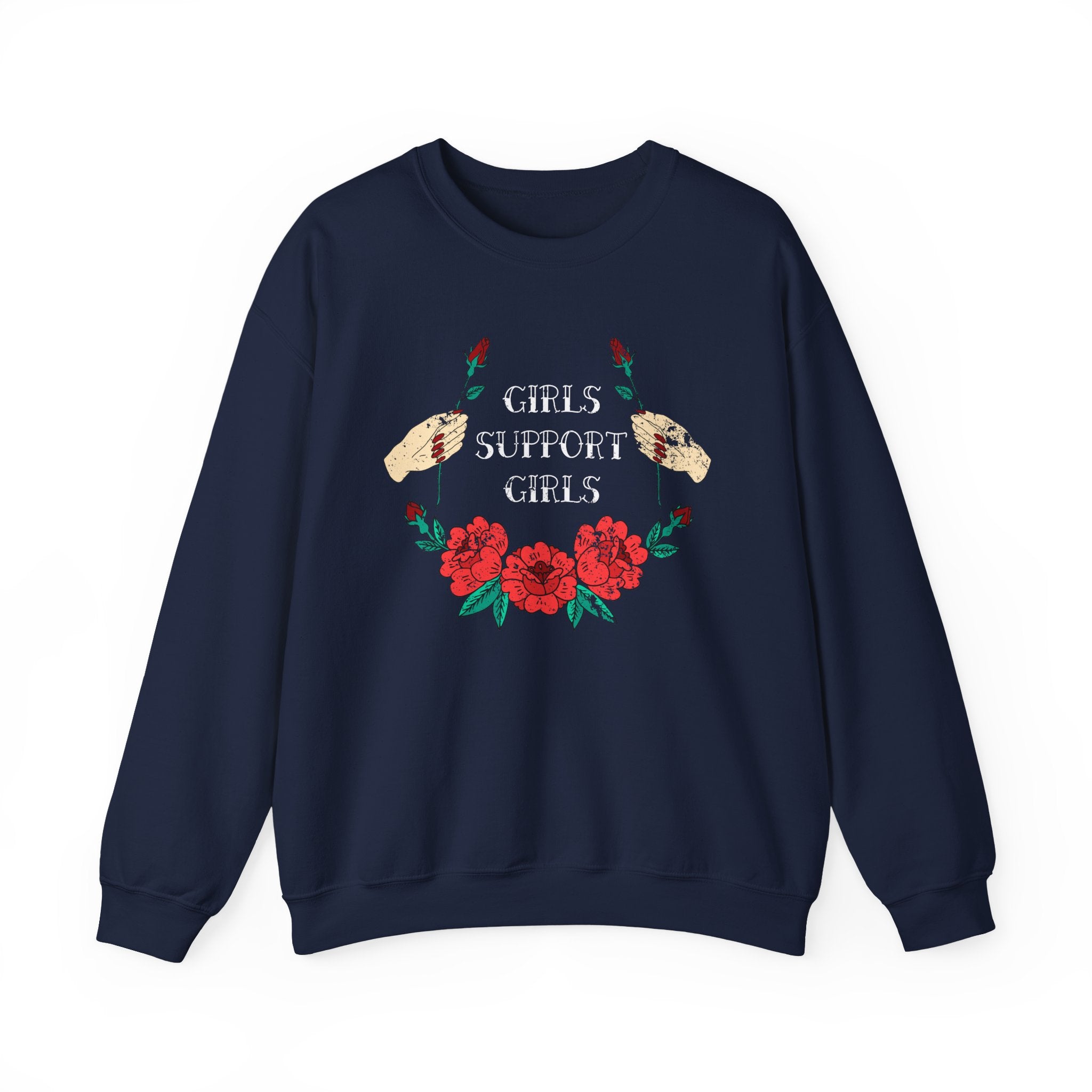 Girls Support Girls Unisex Heavy Blend Crewneck Sweatshirt