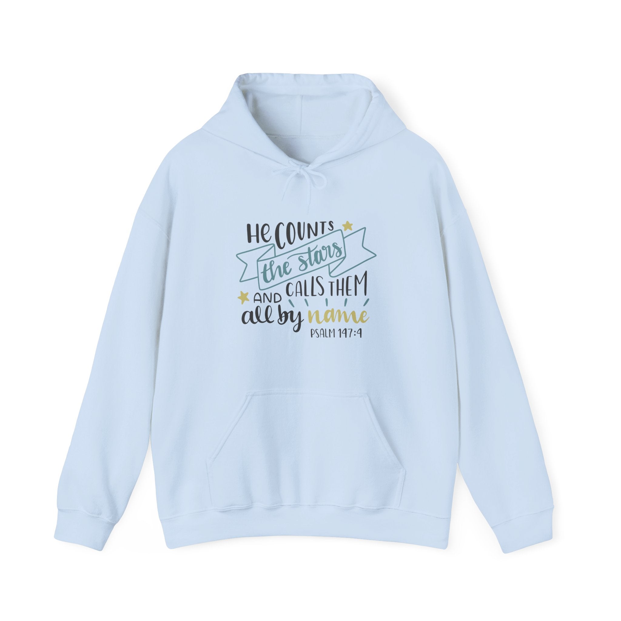 He Counts The Stars And Calls Them All By Name Psalm 147 4 Unisex Heavy Blend Hooded Sweatshirt