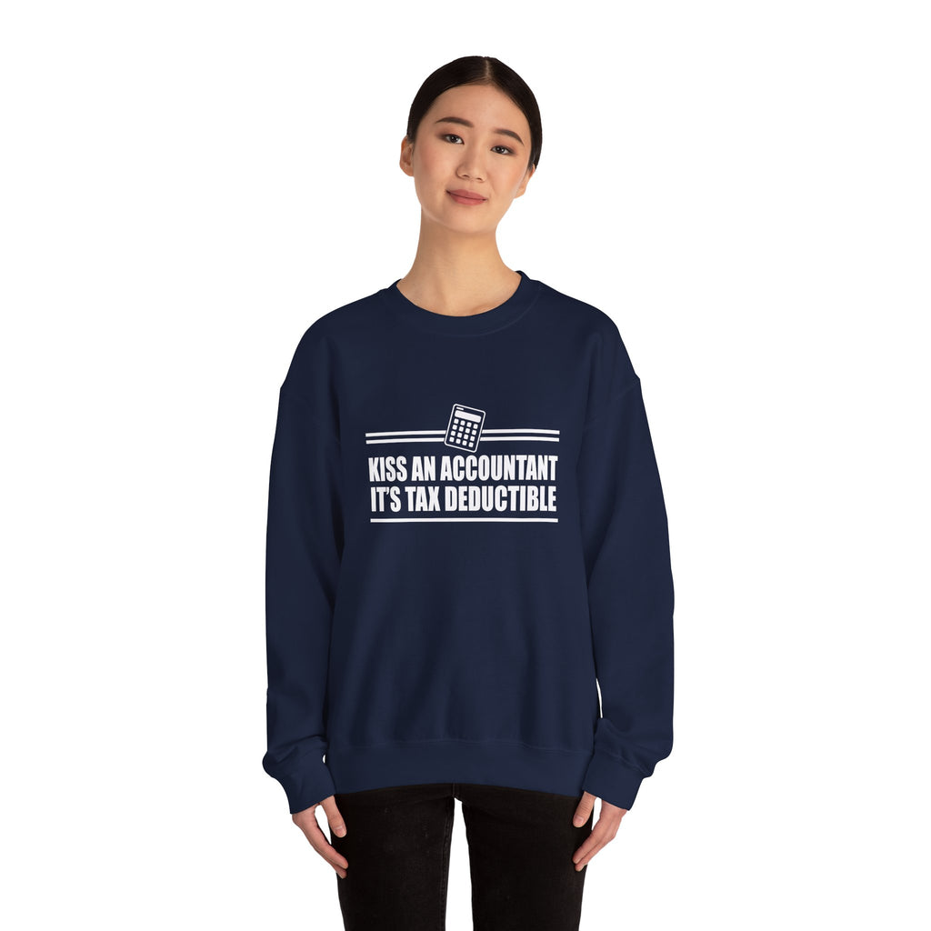 Kiss An Accountant Its Tax Deductible Unisex Heavy Blend Crewneck Sweatshirt