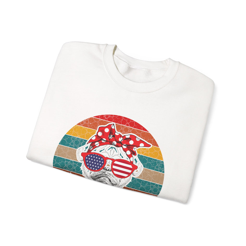 Girl American Pug Unisex Heavy Blend Crewneck Sweatshirt for Ultimate Comfort