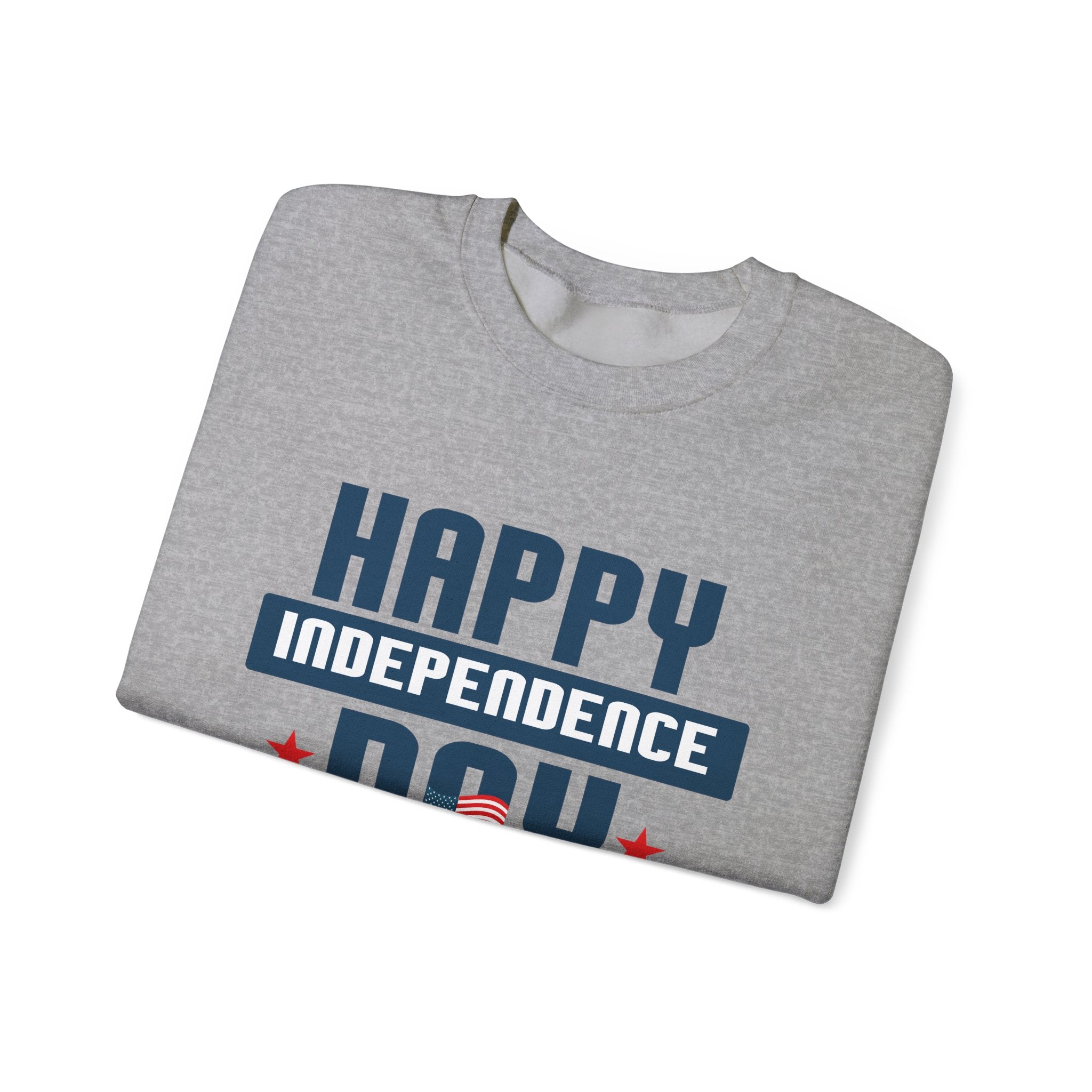 Happy Independence Day Blue Unisex Heavy Blend Crewneck Sweatshirt