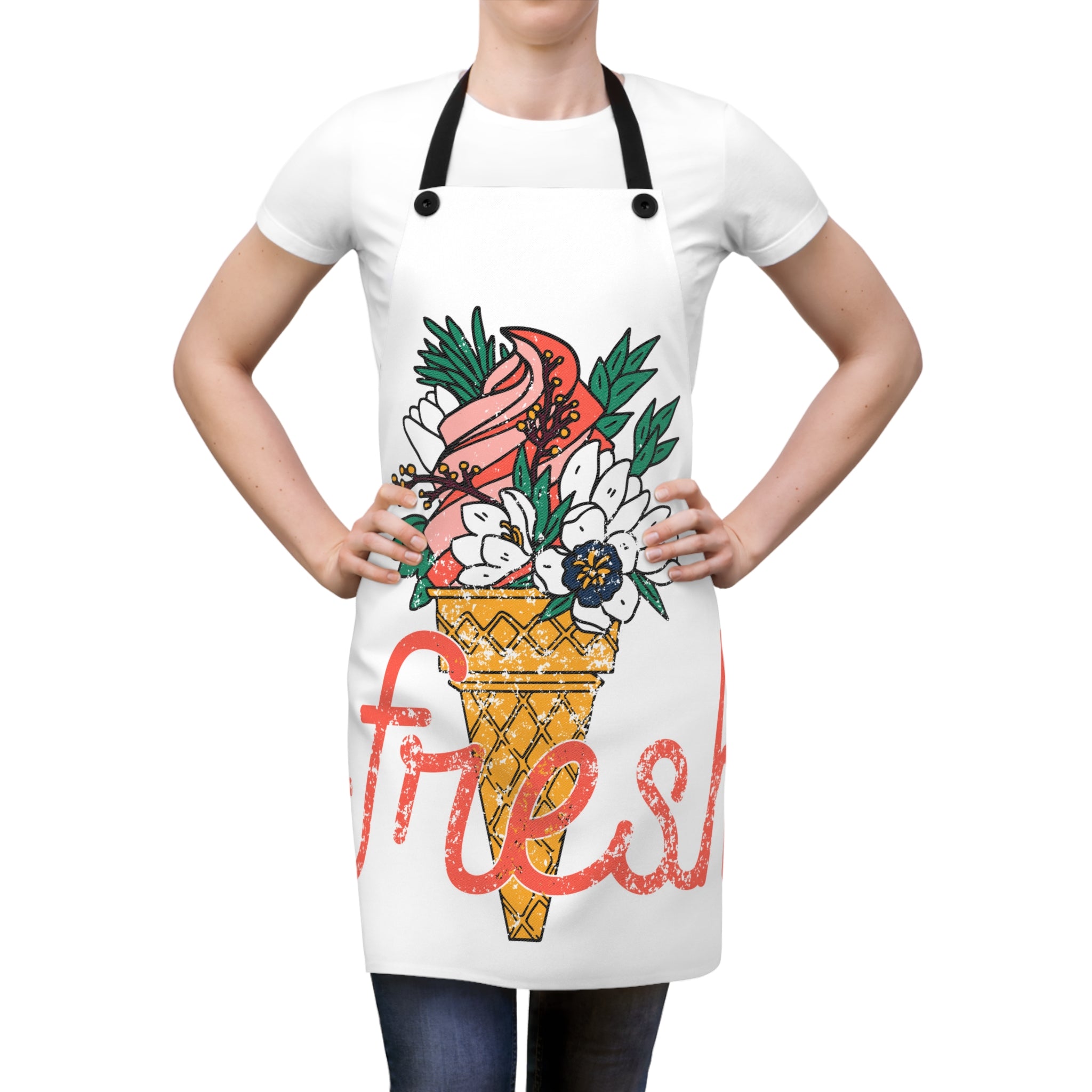 Customizable Lightweight Poly Twill Cooking Apron with Detachable Straps
