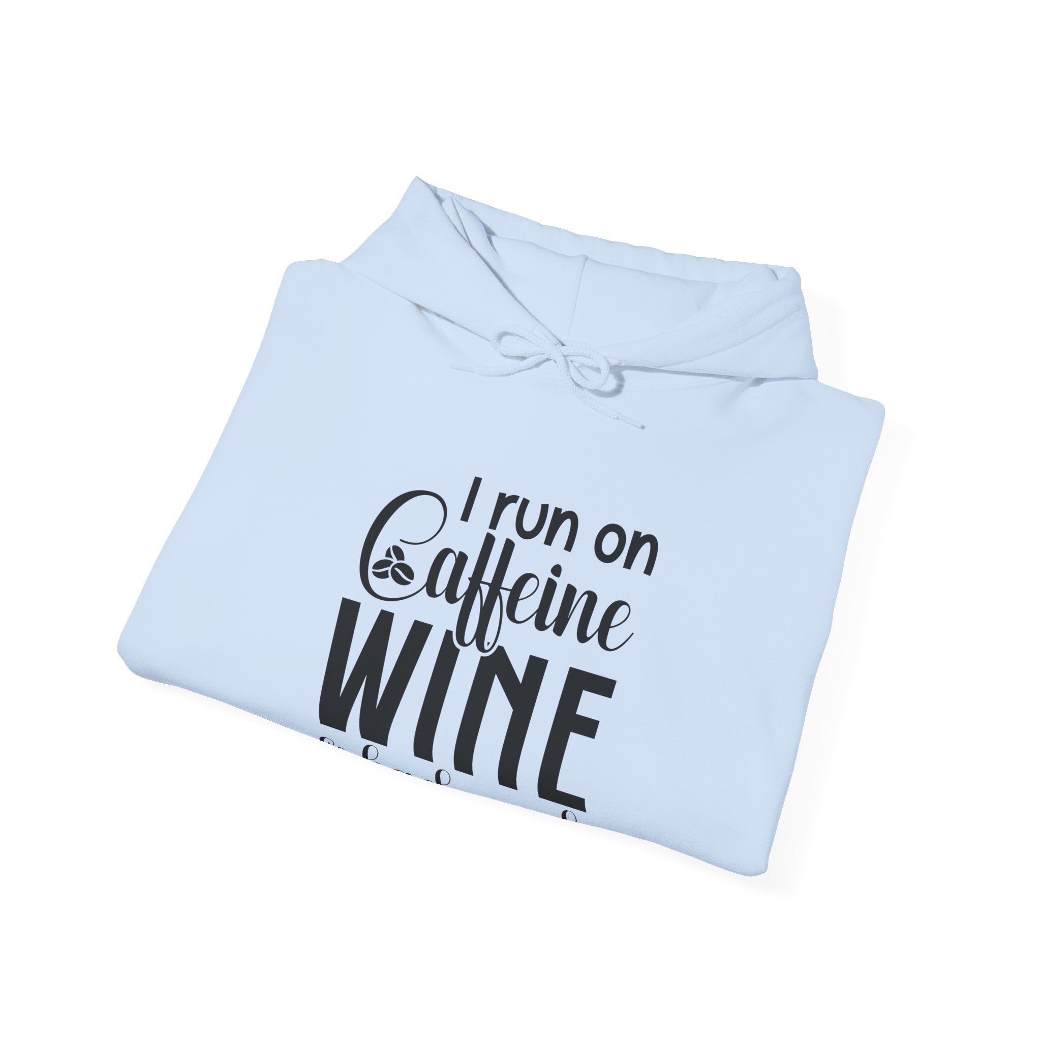 I Run On Caffeine Wine And Bad Words Unisex Heavy Blend Hooded Sweatshirt