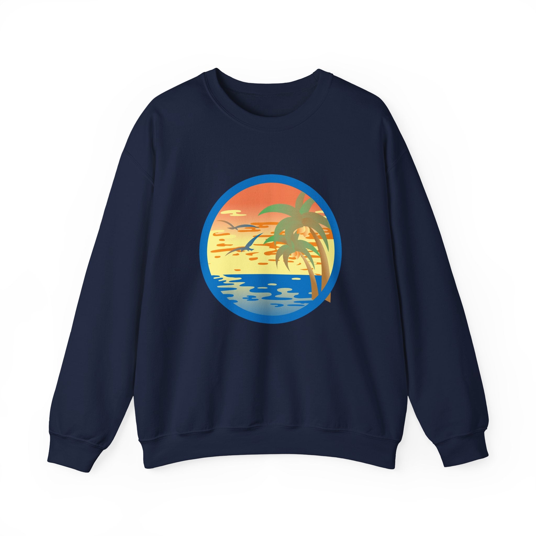 Colored Sunset And Beach Unisex Heavy Blend Crewneck Sweatshirt