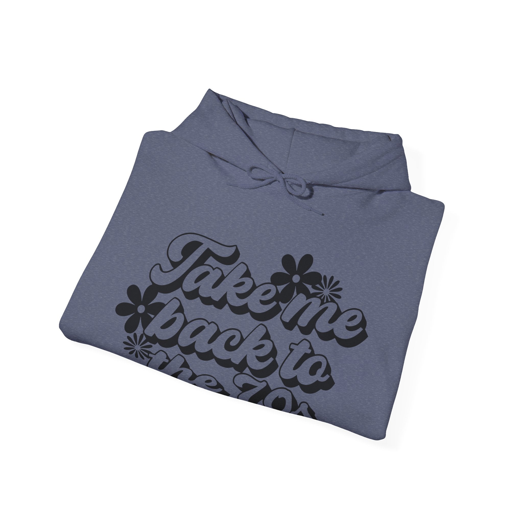 Take Me Back To The 70s Flowers Unisex Heavy Blend Hooded Sweatshirt