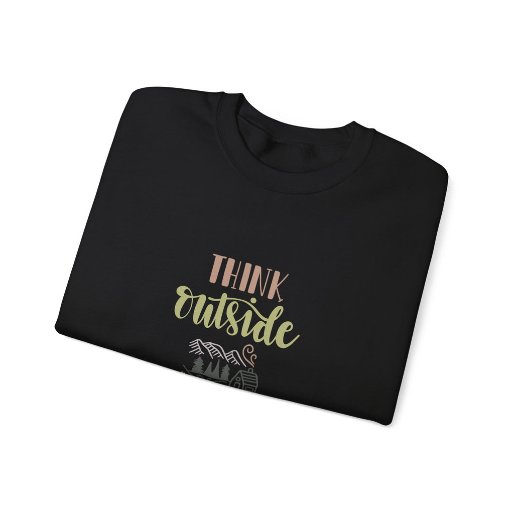 Think Outside No Box Required Unisex Heavy Blend Crewneck Sweatshirt