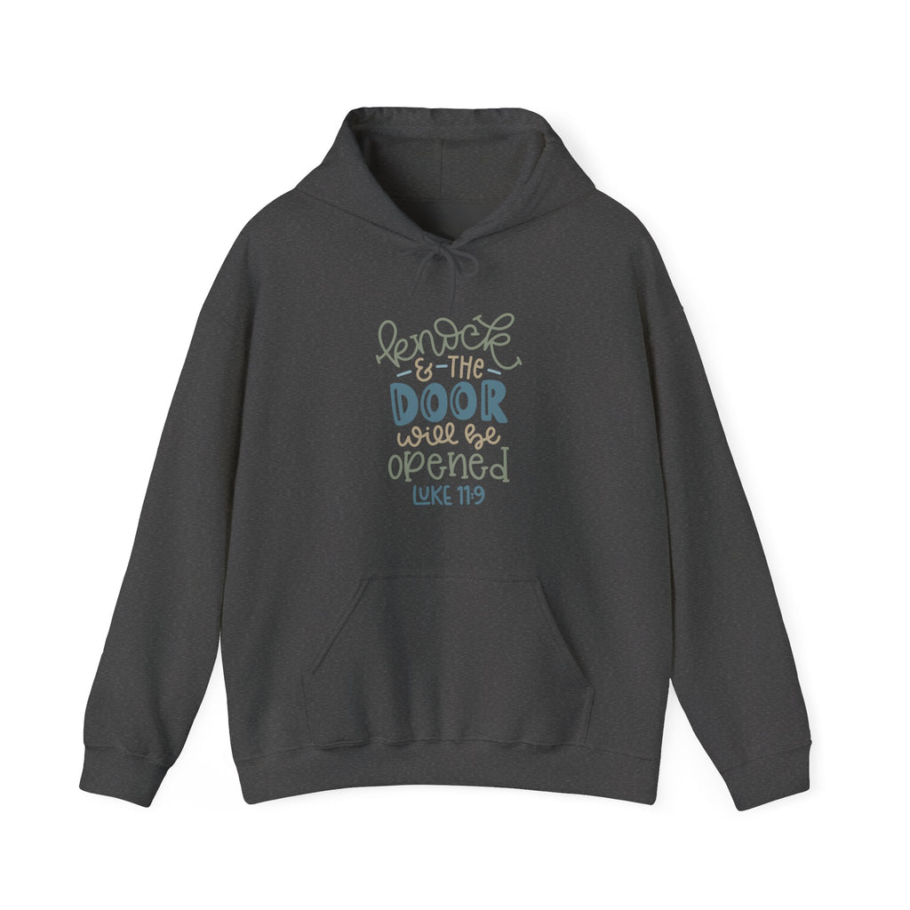 Knock And The Door Will Be Opened Luke 11 19 Unisex Heavy Blend Hooded Sweatshirt