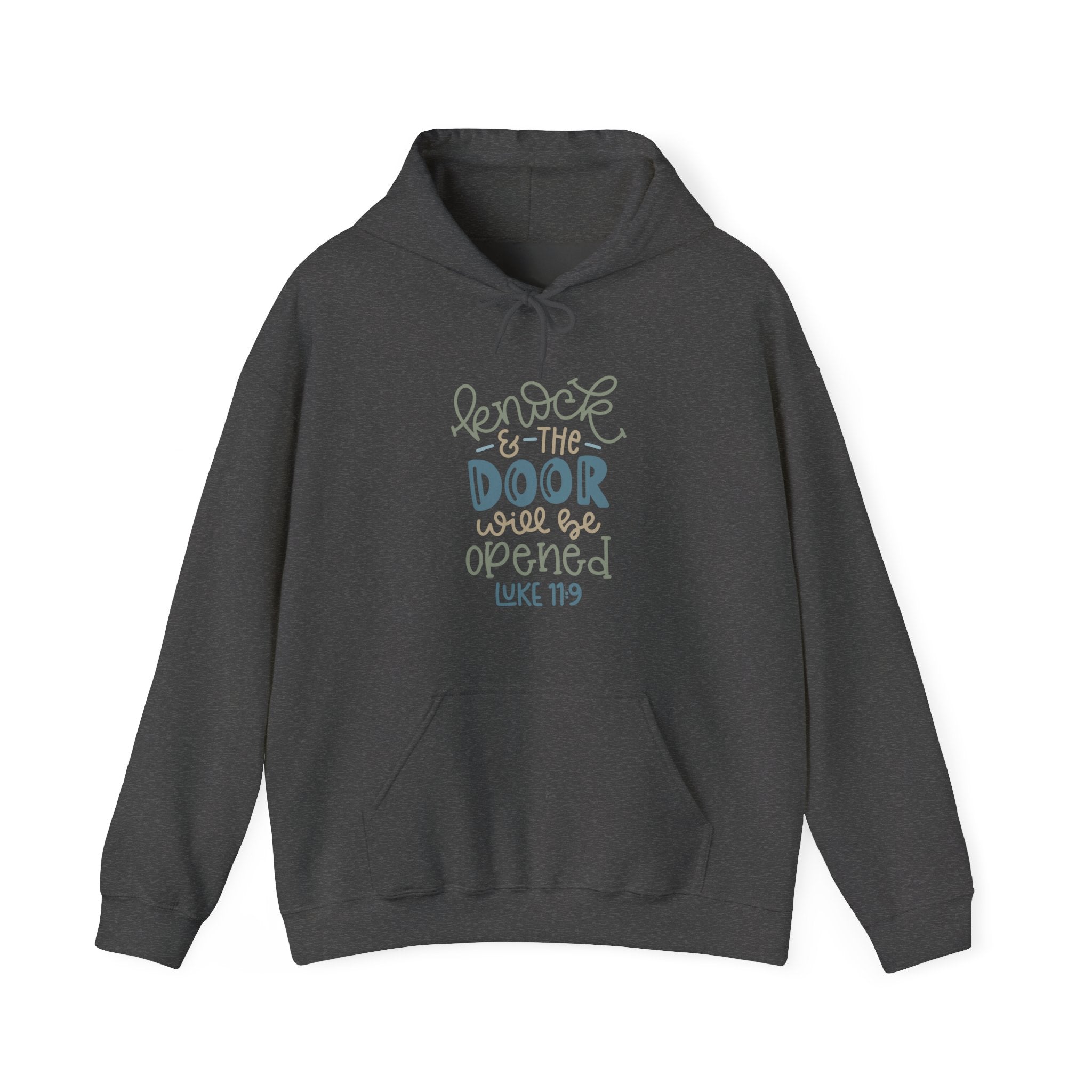 Knock And The Door Will Be Opened Luke 11 19 Unisex Heavy Blend Hooded Sweatshirt
