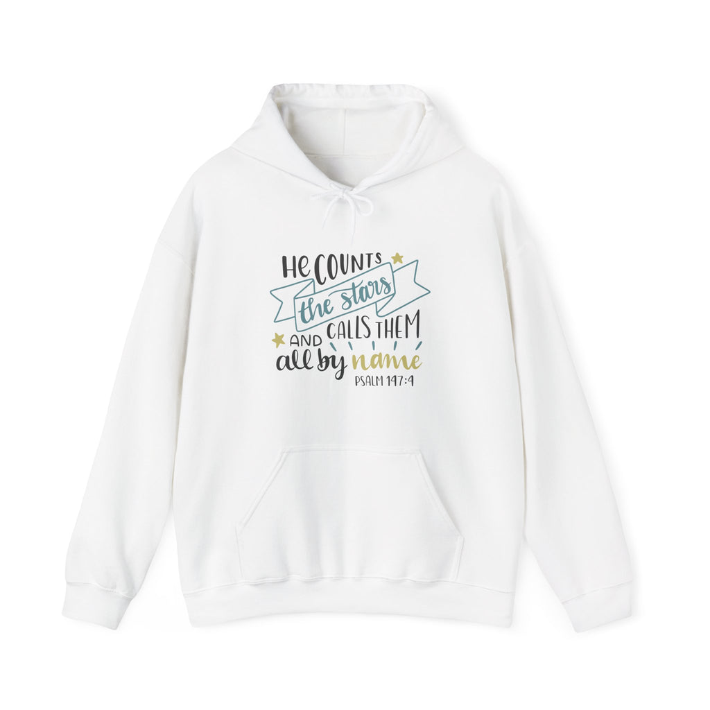 He Counts The Stars And Calls Them All By Name Psalm 147 4 Unisex Heavy Blend Hooded Sweatshirt
