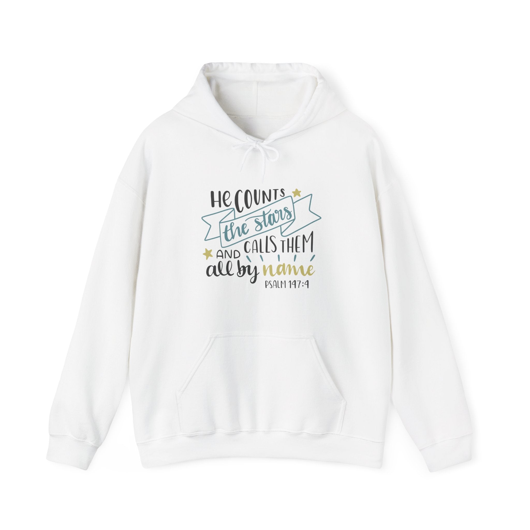 He Counts The Stars And Calls Them All By Name Psalm 147 4 Unisex Heavy Blend Hooded Sweatshirt