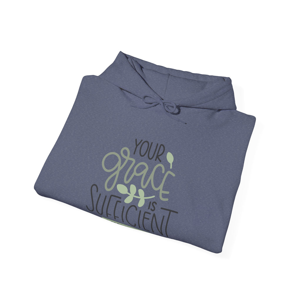 Your Grace Is Sufficient Hooded Sweatshirt 2 Corinthians 12 9 Unisex Heavy Blend Pullover