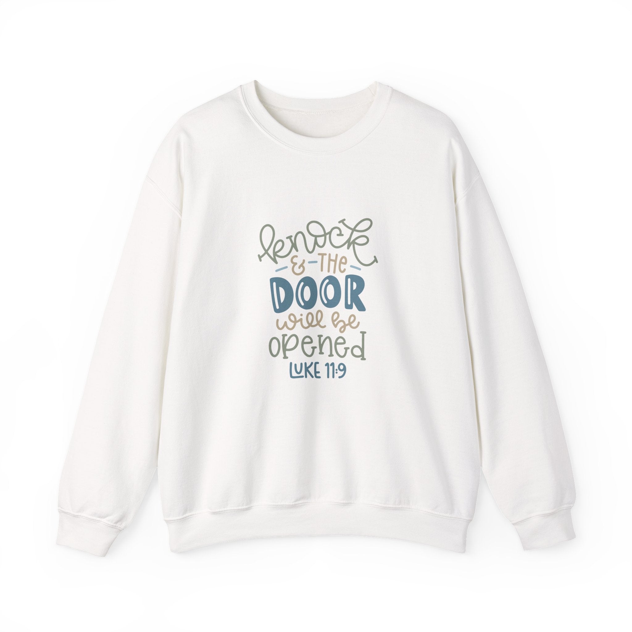 Knock And The Door Will Be Opened Luke 11 19 Unisex Heavy Blend Crewneck Sweatshirt