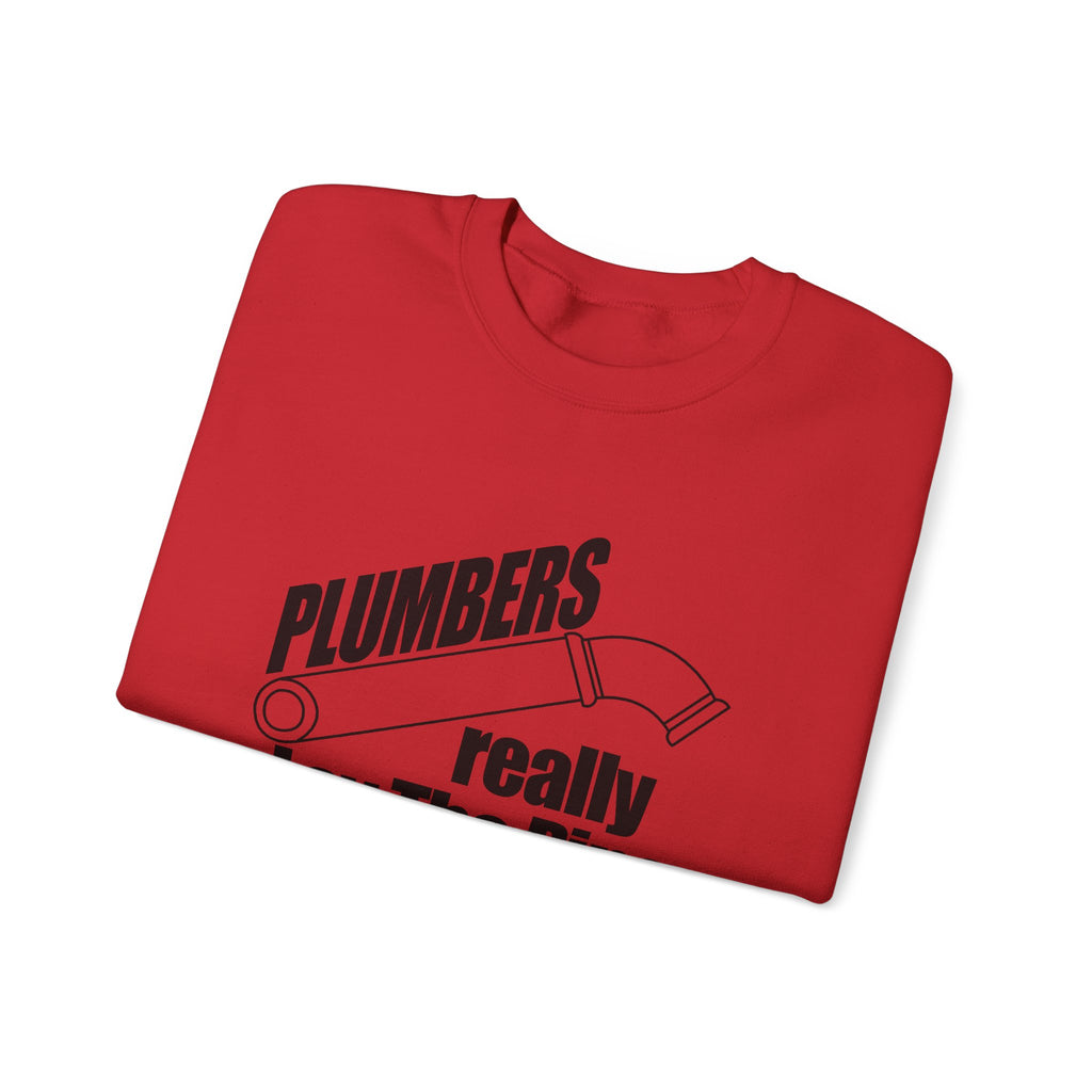 Plumbers Really Lay The Pipe Unisex Heavy Blend Crewneck Sweatshirt