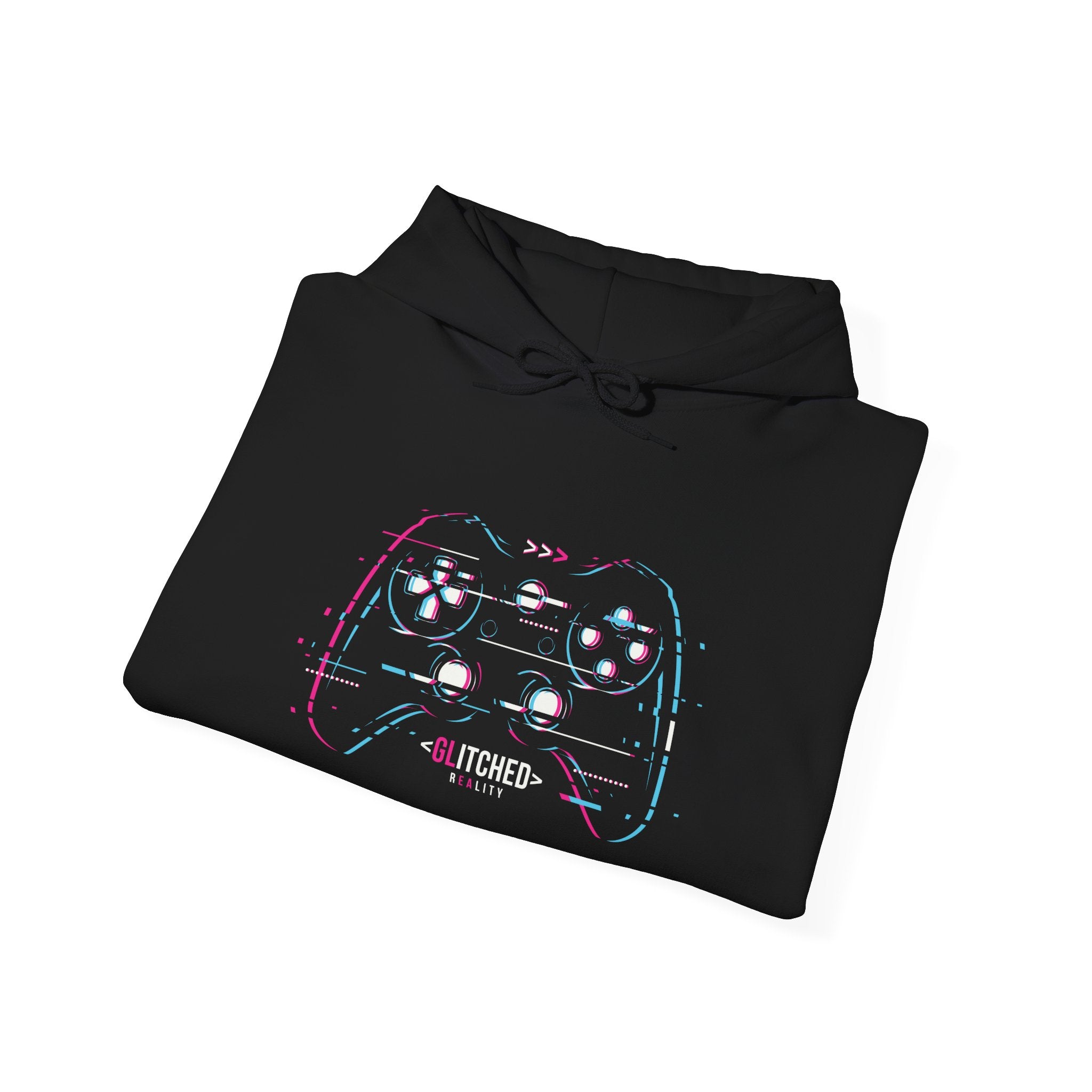 Glitched Gaming Controller Unisex Heavy Blend Hooded Sweatshirt for Ultimate Comfort