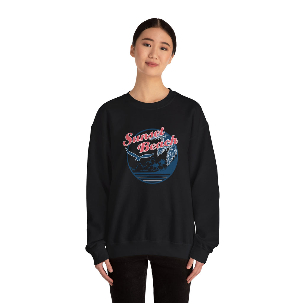 Sunset Beach Birds And Ocean Unisex Heavy Blend Crewneck Sweatshirt