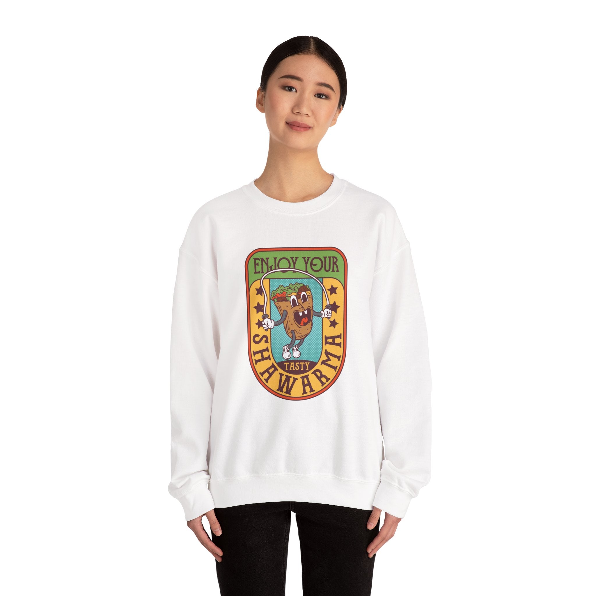 Enjoy Your Tasty Shawarma Unisex Heavy Blend Crewneck Sweatshirt
