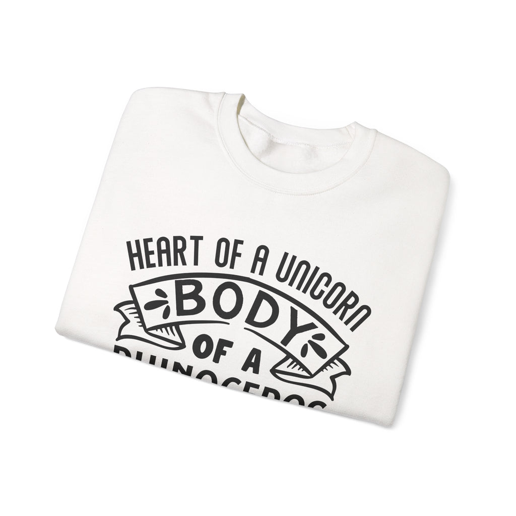 Heart Of A Unicorn Body Of A Rhinoceros Unisex Heavy Blend Crewneck Sweatshirt