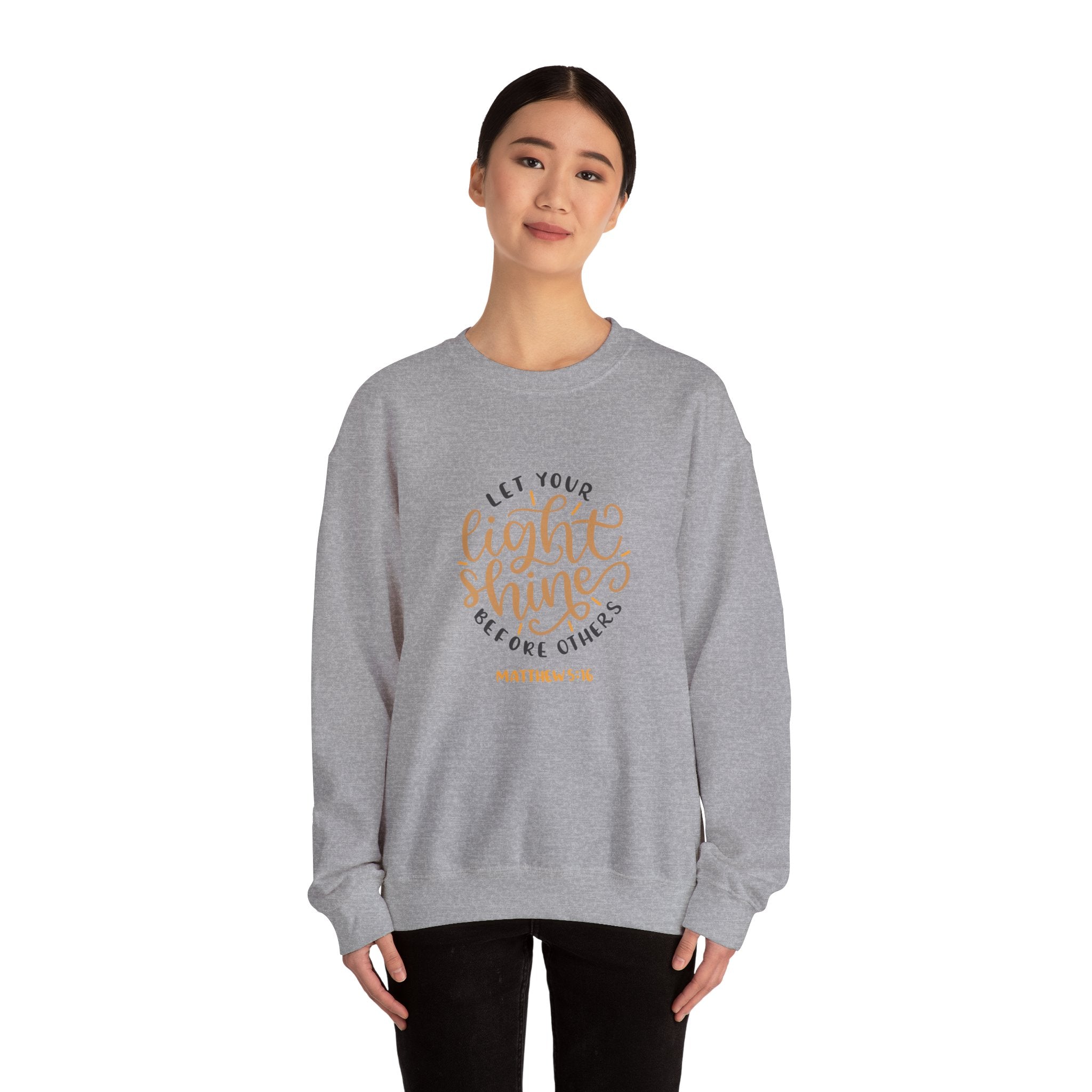 Let Your Light Shine Before Others Matthew 5 16 Unisex Heavy Blend Crewneck Sweatshirt