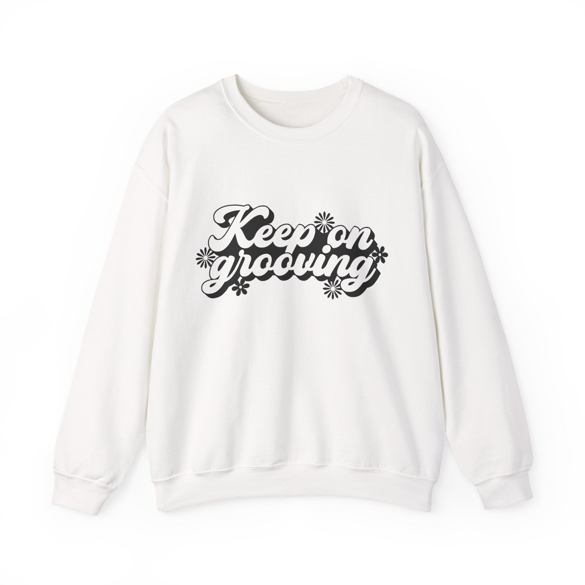 Keep On Grooving Flowers Unisex Heavy Blend Crewneck Sweatshirt