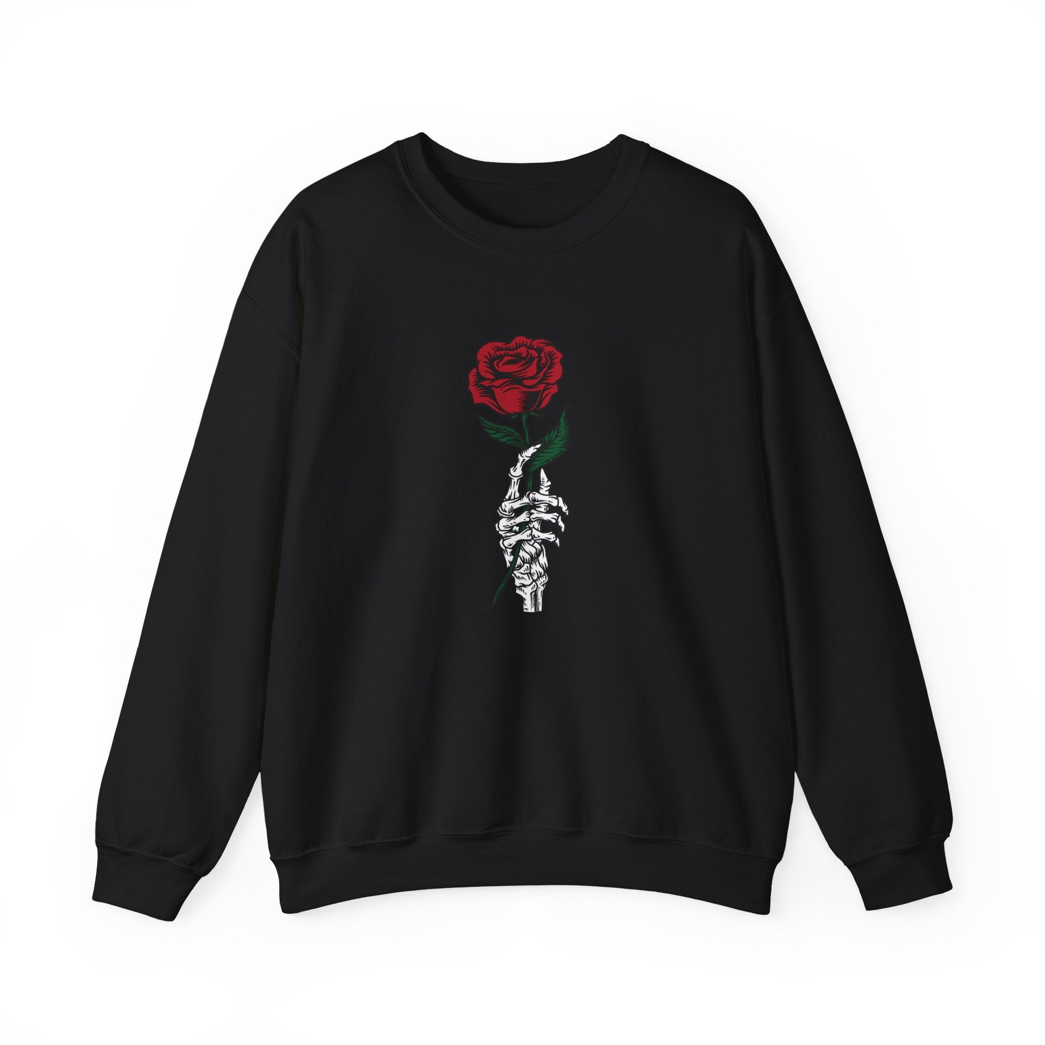 Rose In Skeleton Hand Unisex Heavy Blend Crewneck Sweatshirt