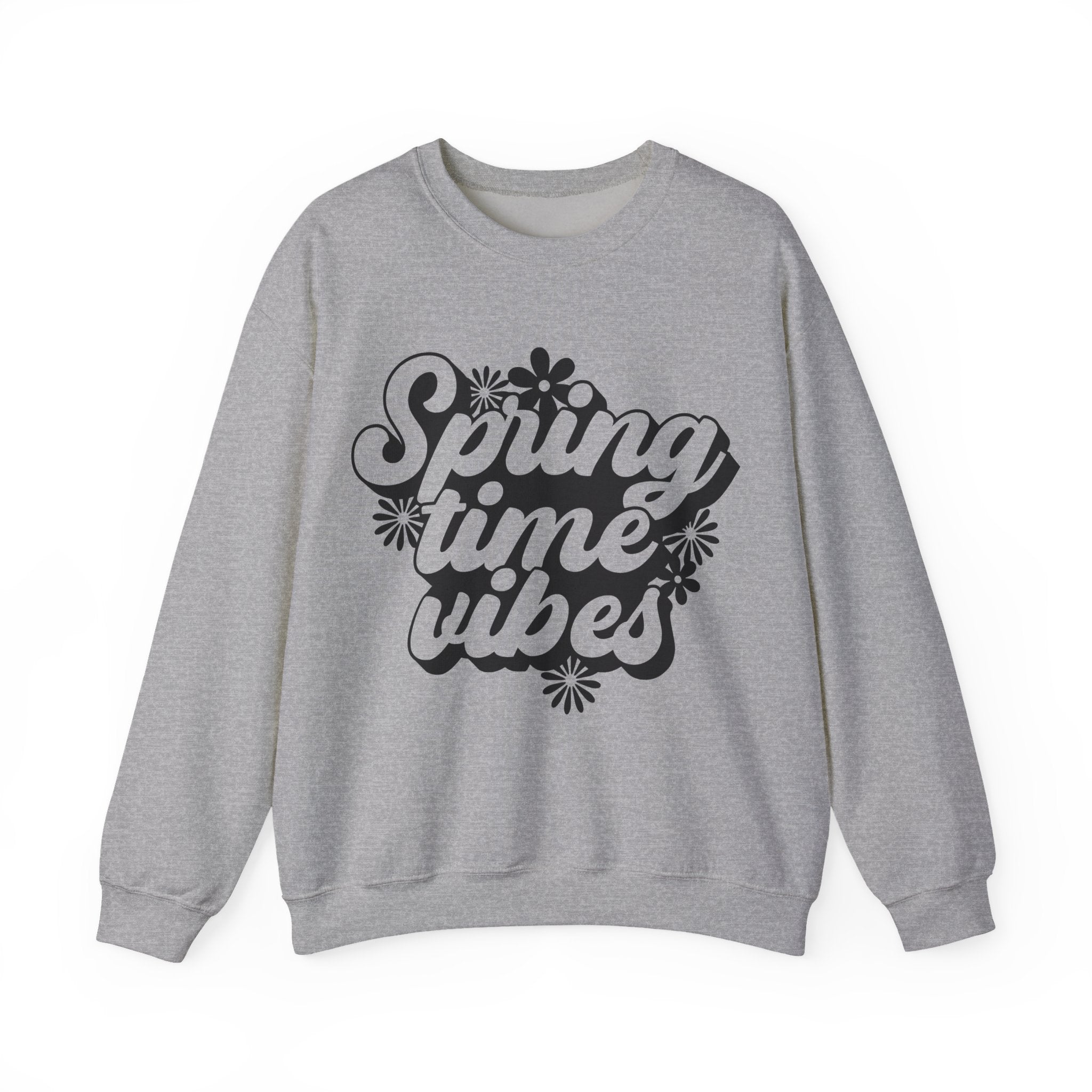 Spring Time Vibes Flowers Unisex Heavy Blend Crewneck Sweatshirt
