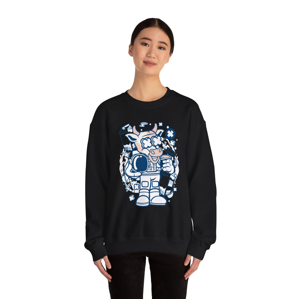 Cow Astronaut Unisex Heavy Blend Crewneck Sweatshirt for Ultimate Comfort