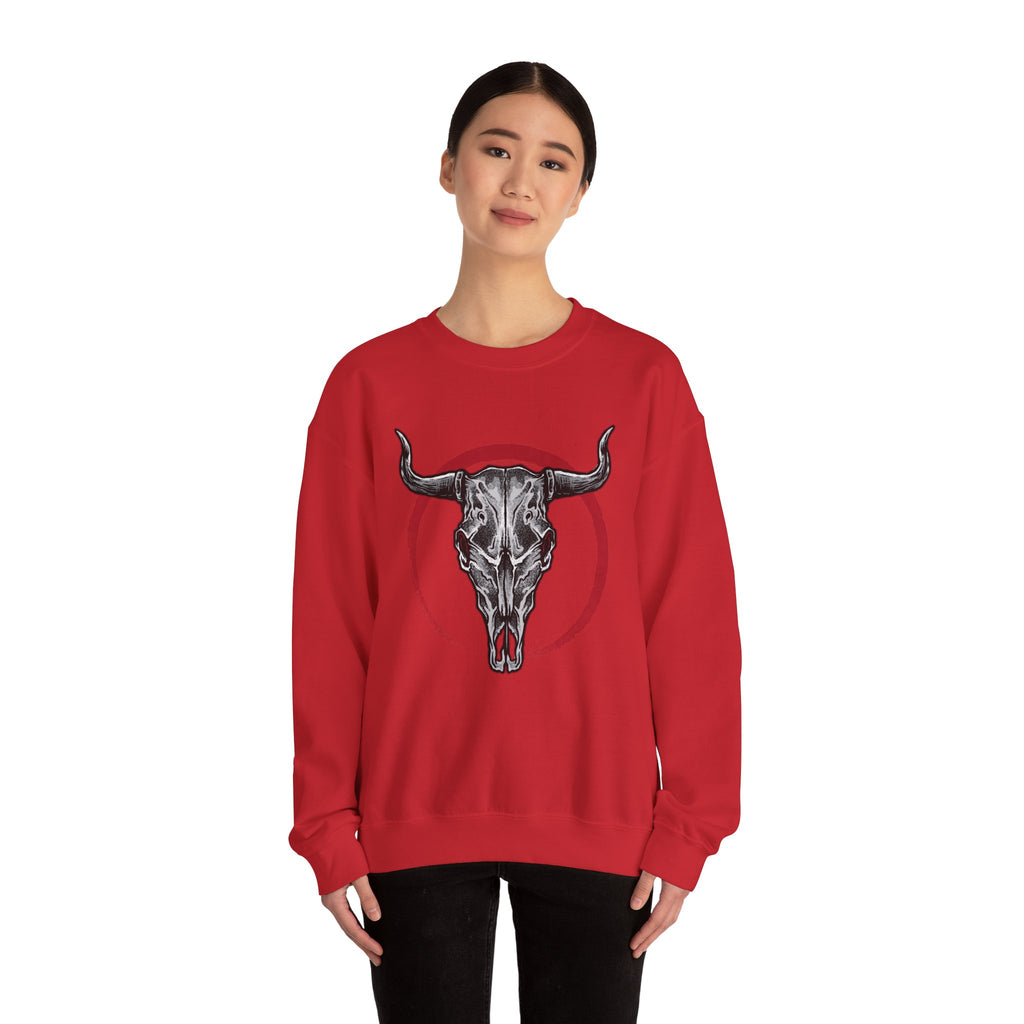 Bull Skull Unisex Heavy Blend Crewneck Sweatshirt for Ultimate Comfort and Style