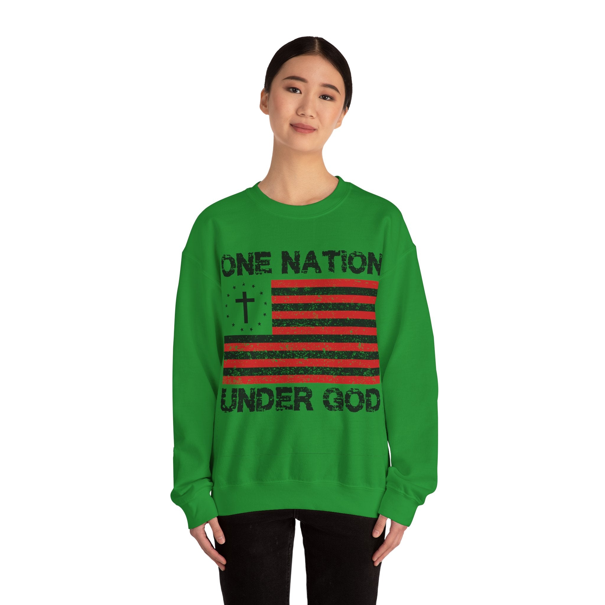 One Nation Under God Unisex Heavy Blend Crewneck Sweatshirt