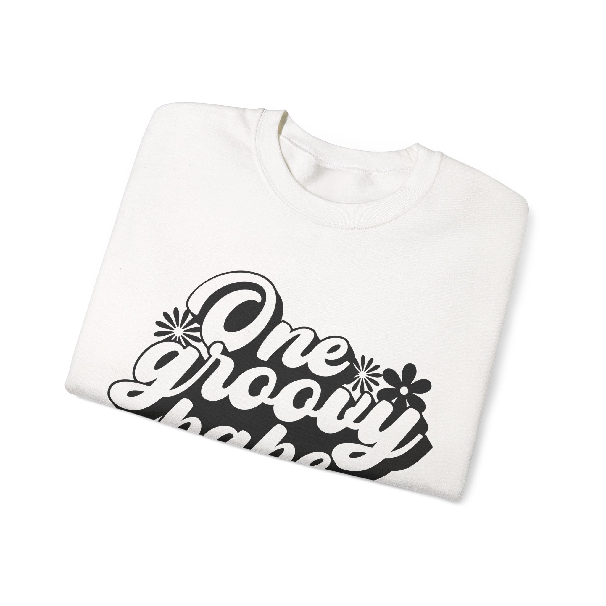 One Groovy Babe Flowers Unisex Heavy Blend Crewneck Sweatshirt