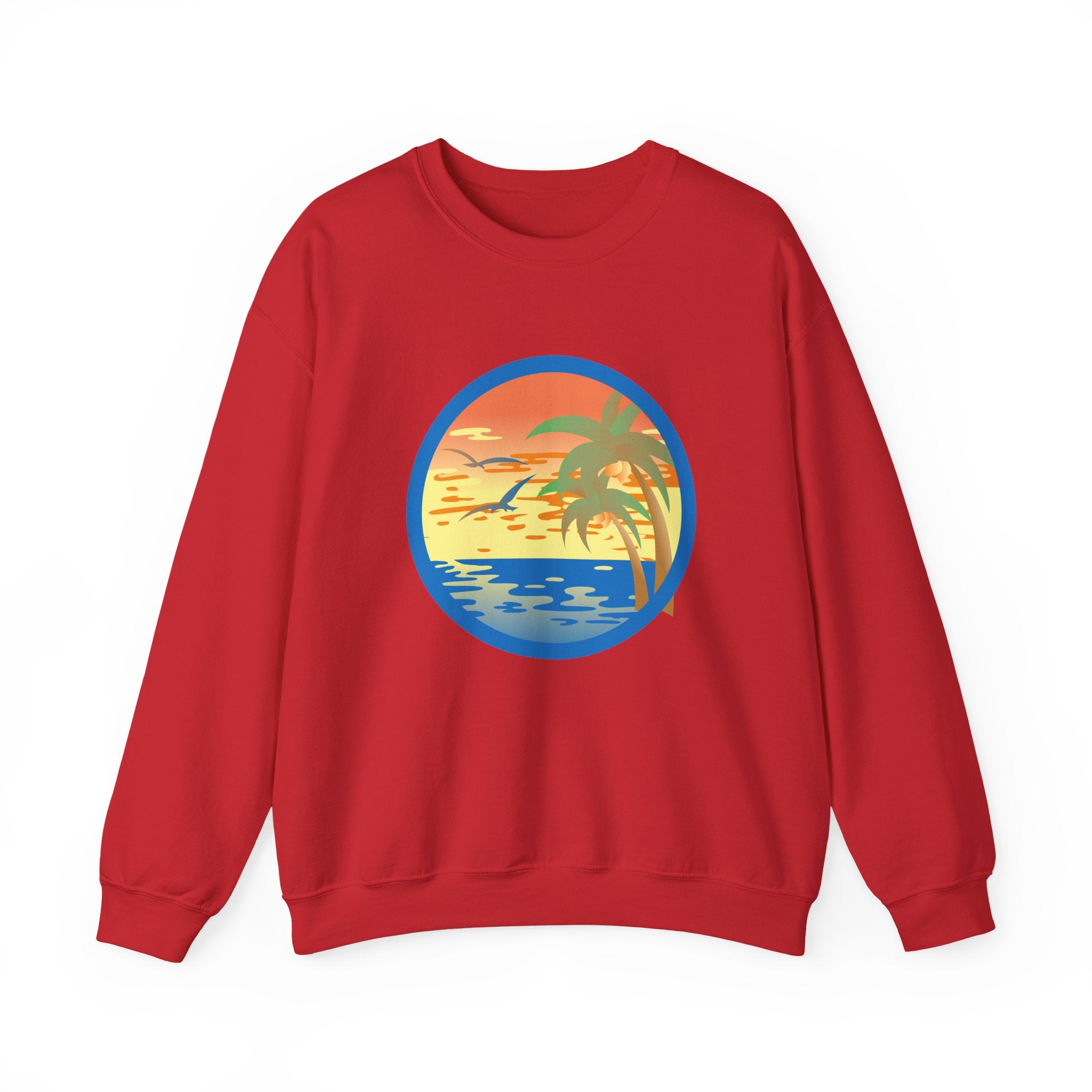Colored Sunset And Beach Unisex Heavy Blend Crewneck Sweatshirt