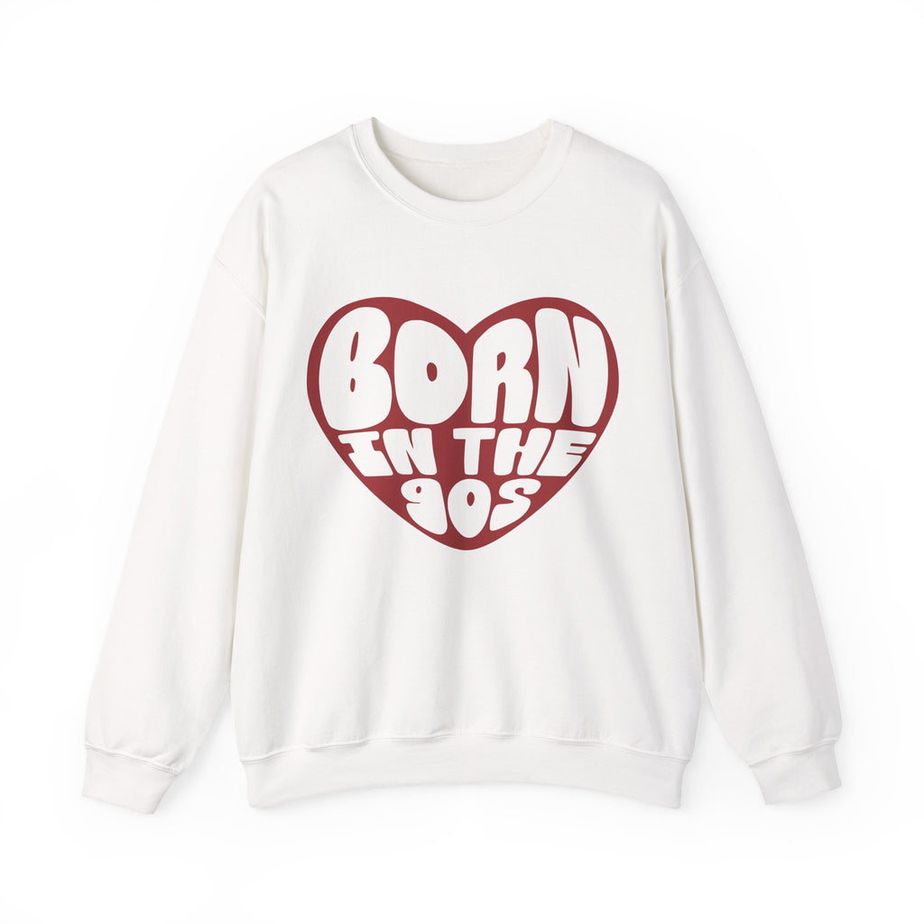 Born In The 90s Red Unisex Heavy Blend Crewneck Sweatshirt